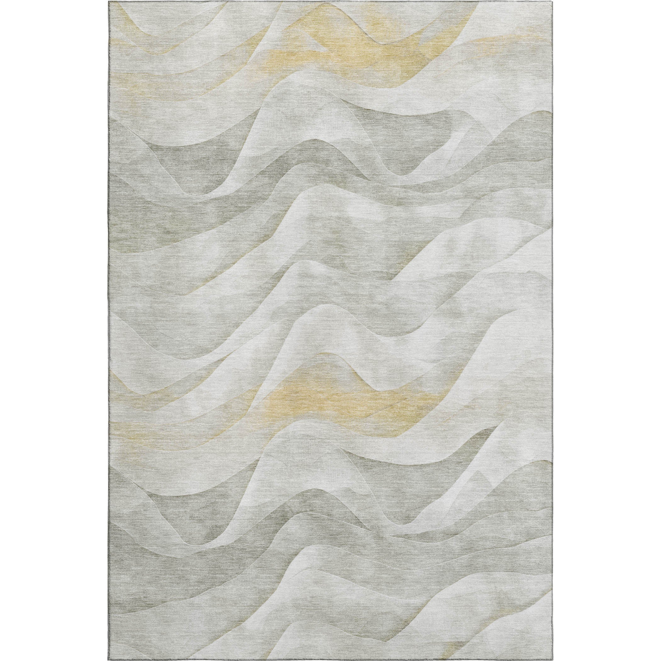 Luxury Machine Washable Indoor/Outdoor Transitional PA3 Silver Gray Rug 2'6" x 3'10" #shape_Rectangle