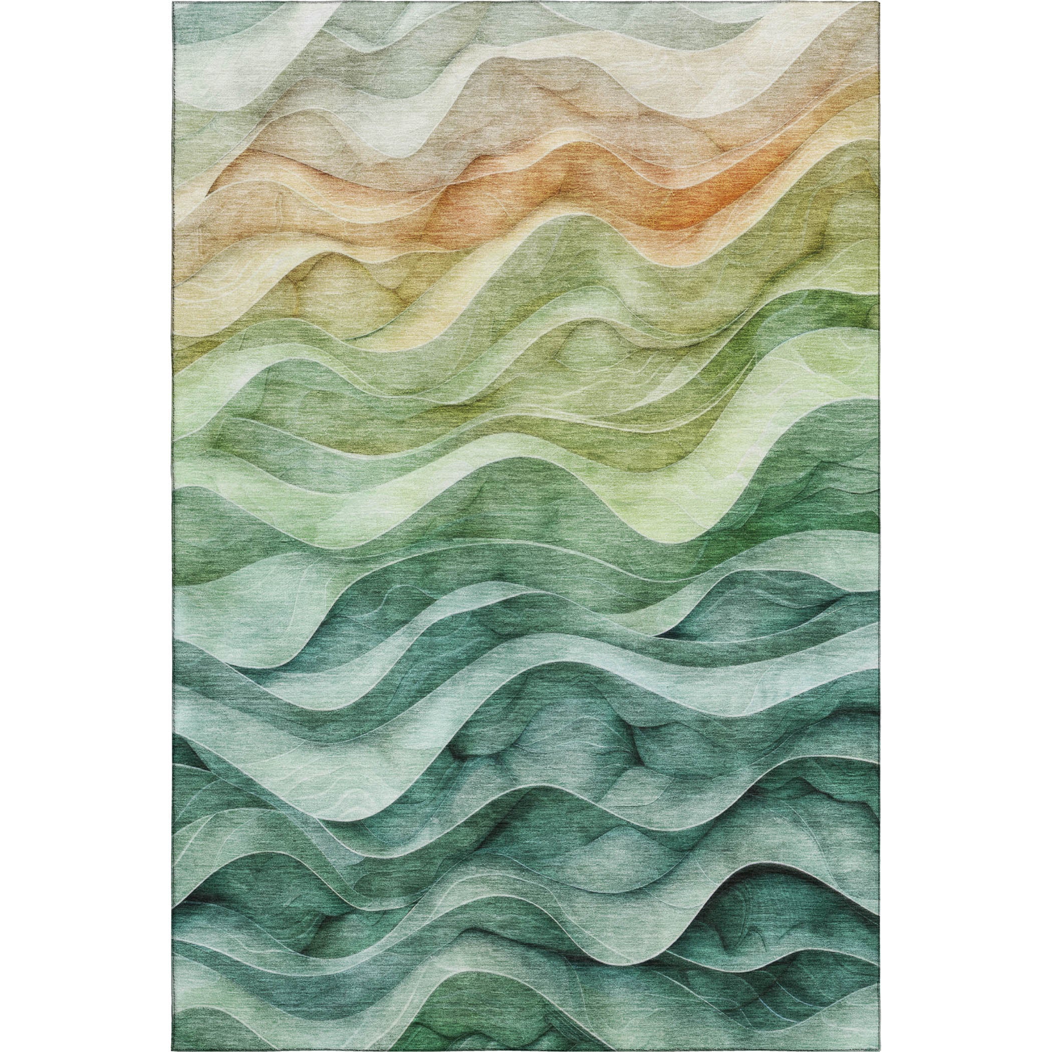 Luxury Machine Washable Indoor/Outdoor Transitional PA4 Teal Rug 2'6" x 3'10" #shape_Rectangle