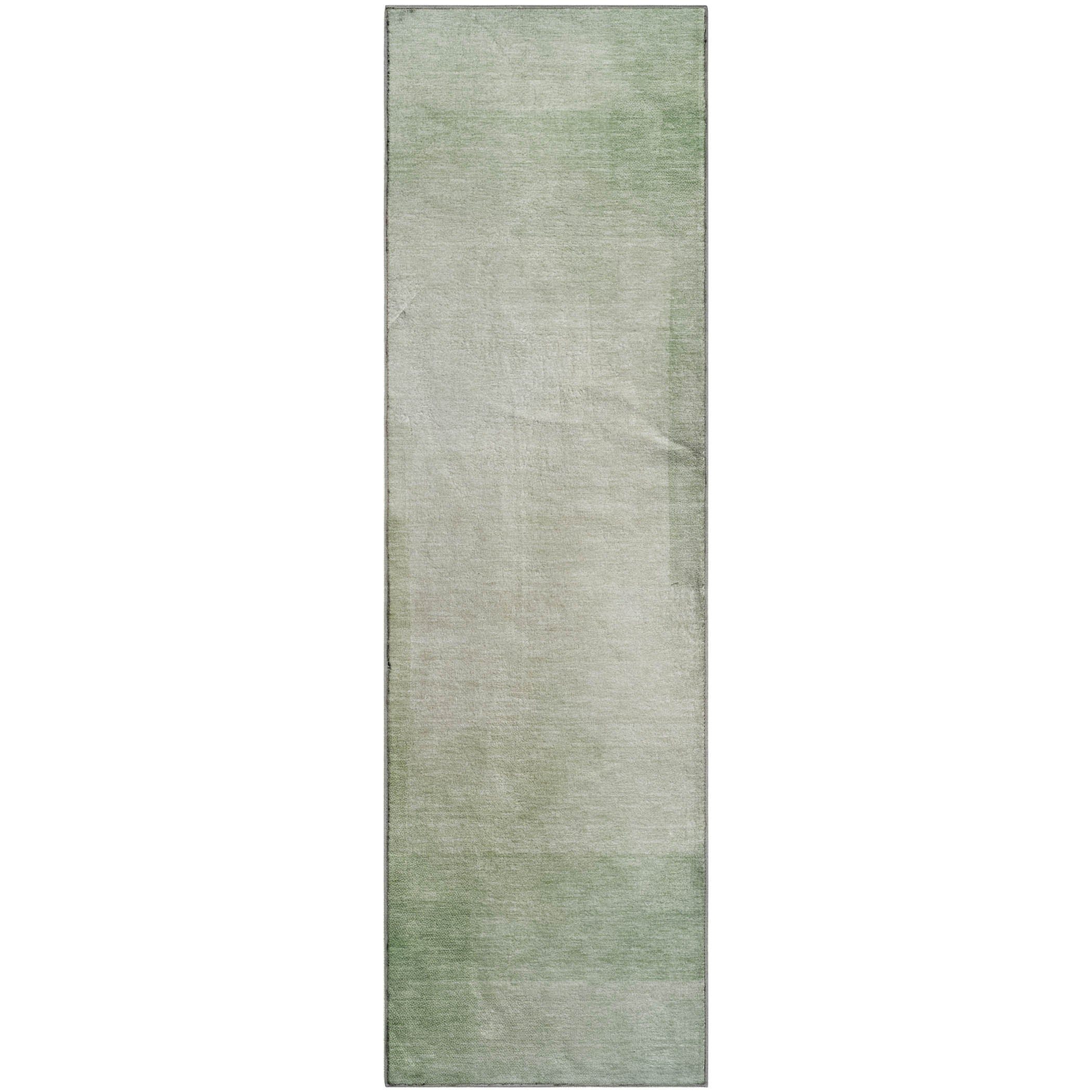 Luxury Machine Washable Indoor/Outdoor Transitional PA5 Aloe Green Rug 2'3" x 7'6" #shape_Runner