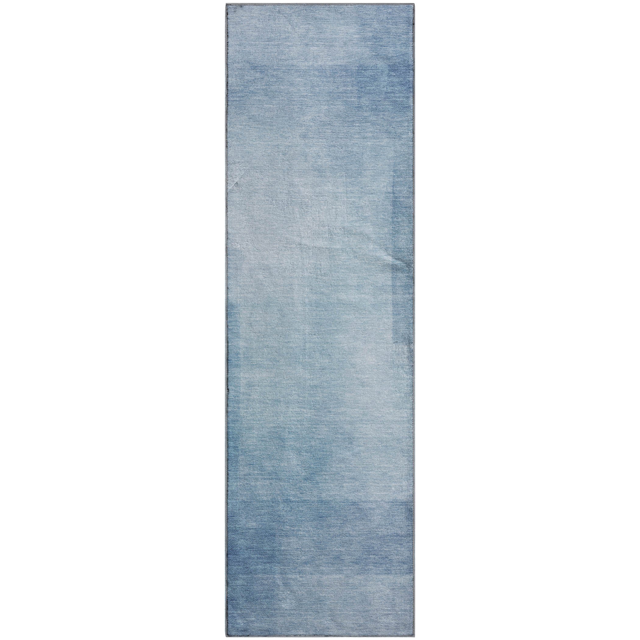 Luxury Machine Washable Indoor/Outdoor Transitional PA5 Blue Rug 2'3" x 7'6" #shape_Runner