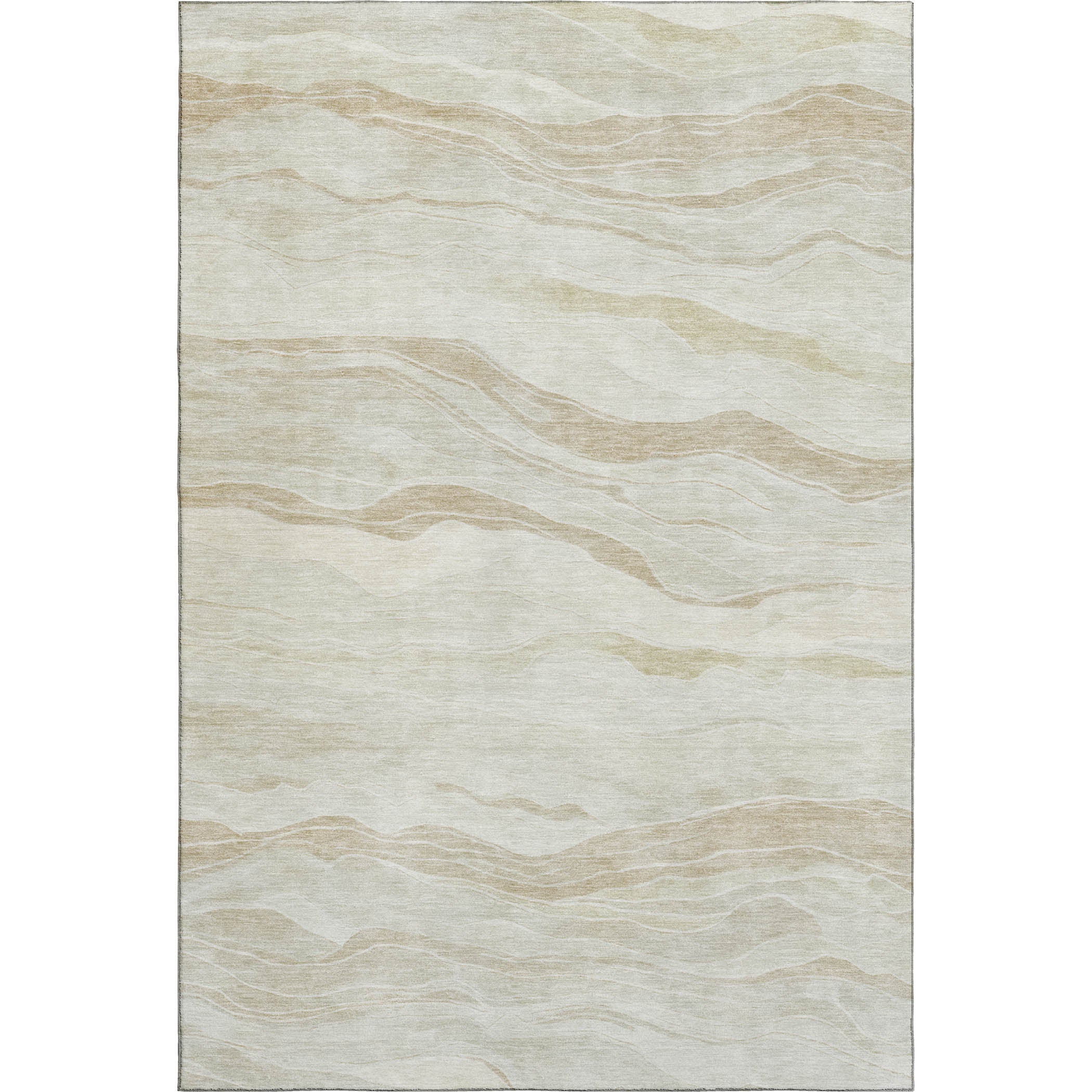 Luxury Machine Washable Indoor/Outdoor Transitional PA6 Beige Brown Rug 2'6" x 3'10" #shape_Rectangle