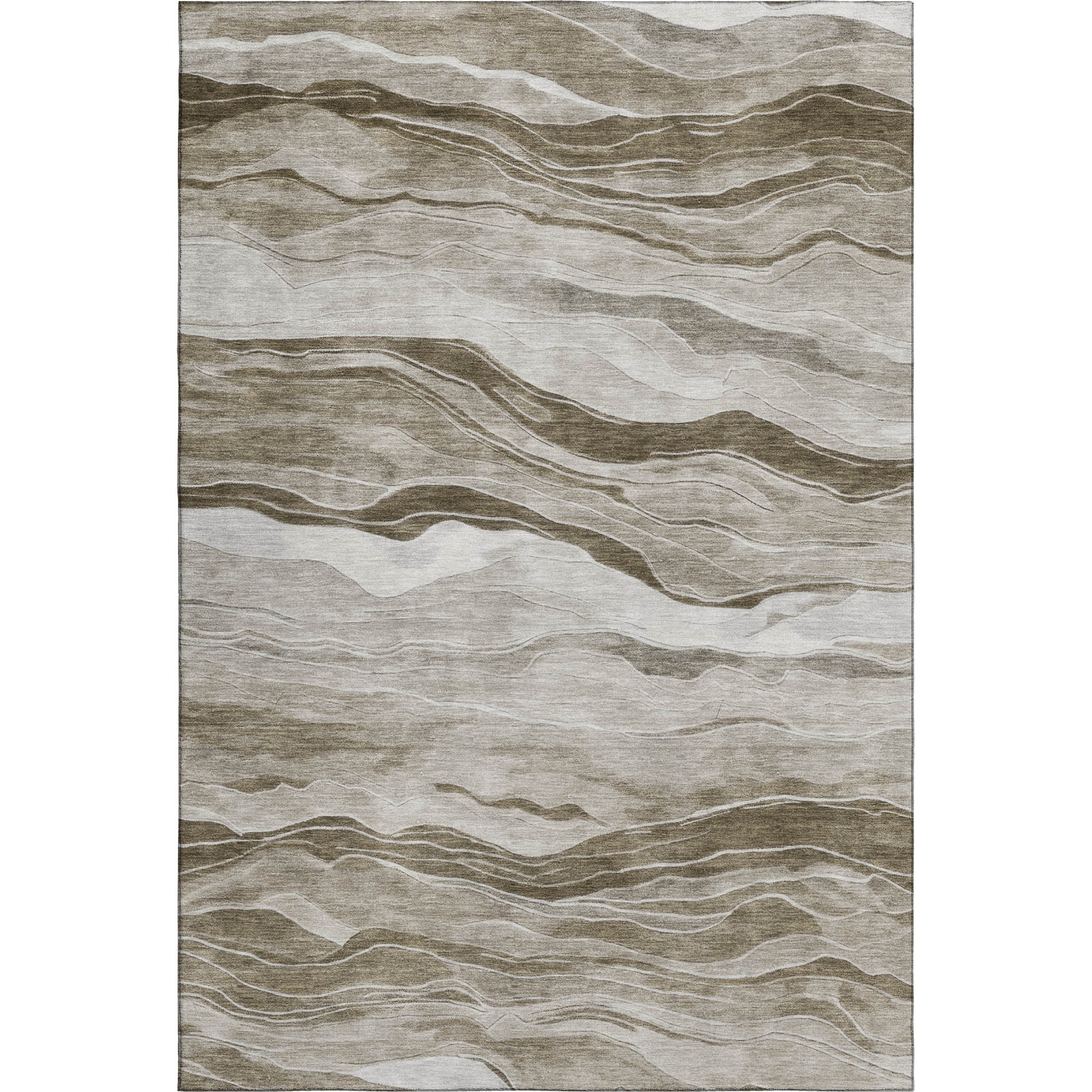 Luxury Machine Washable Indoor/Outdoor Transitional PA6 Brown Rug 2'6" x 3'10" #shape_Rectangle