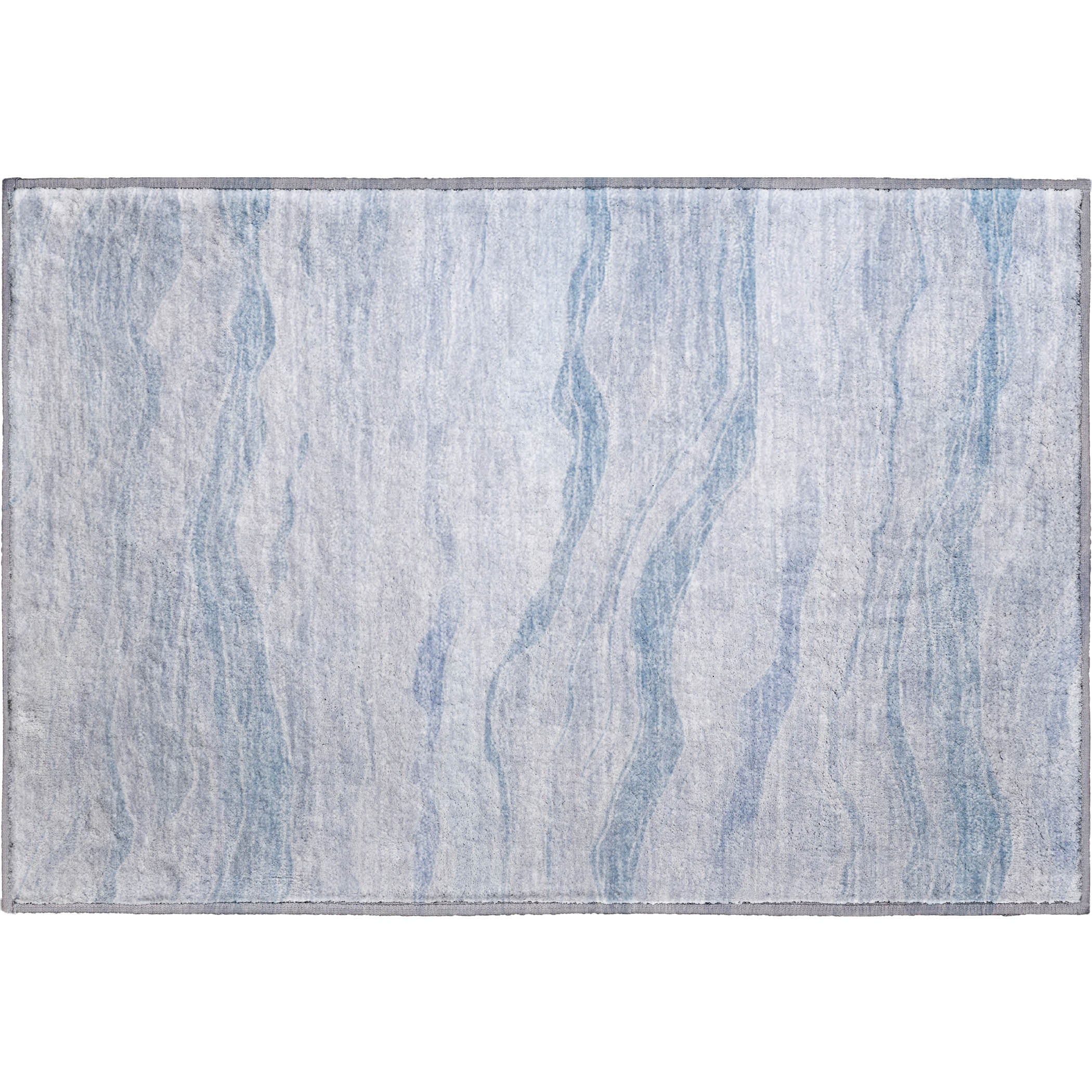 Luxury Machine Washable Indoor/Outdoor Transitional PA6 Sky Blue Rug 1'8" x 2'6" #shape_Rectangle
