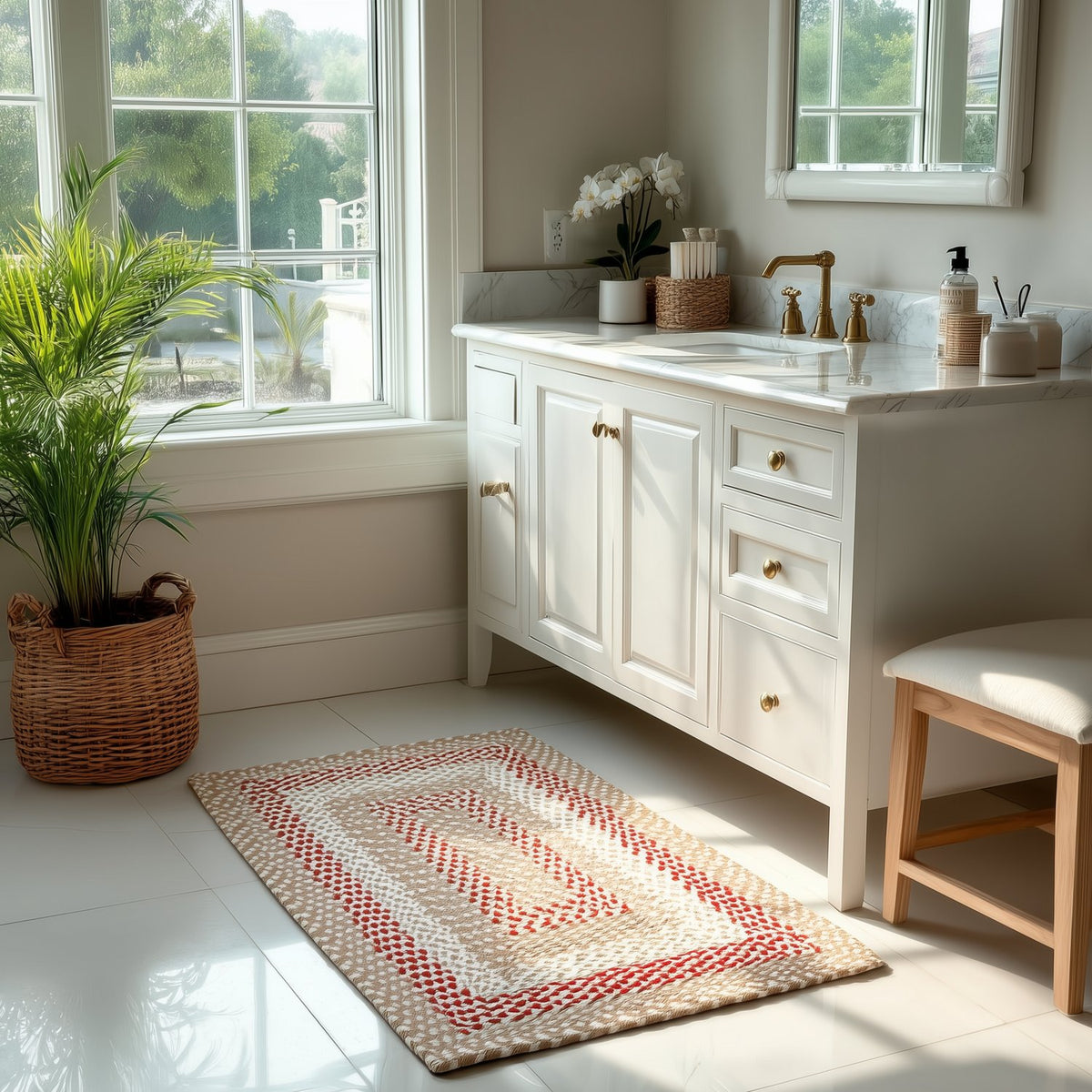 Beige Plymouth Collection braided rug 2' x 3' Rectangle #size_2' x 3' Rectangle