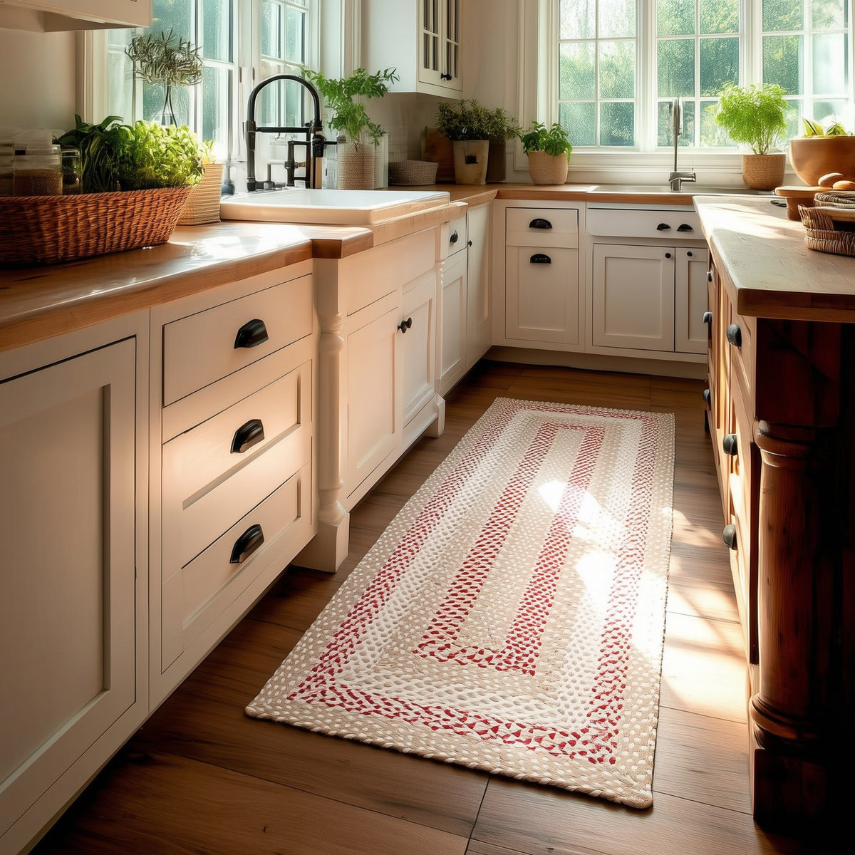 Beige Plymouth Collection braided rug 2' x 6' Rectangle Runner #size_2' x 6' Rectangle Runner