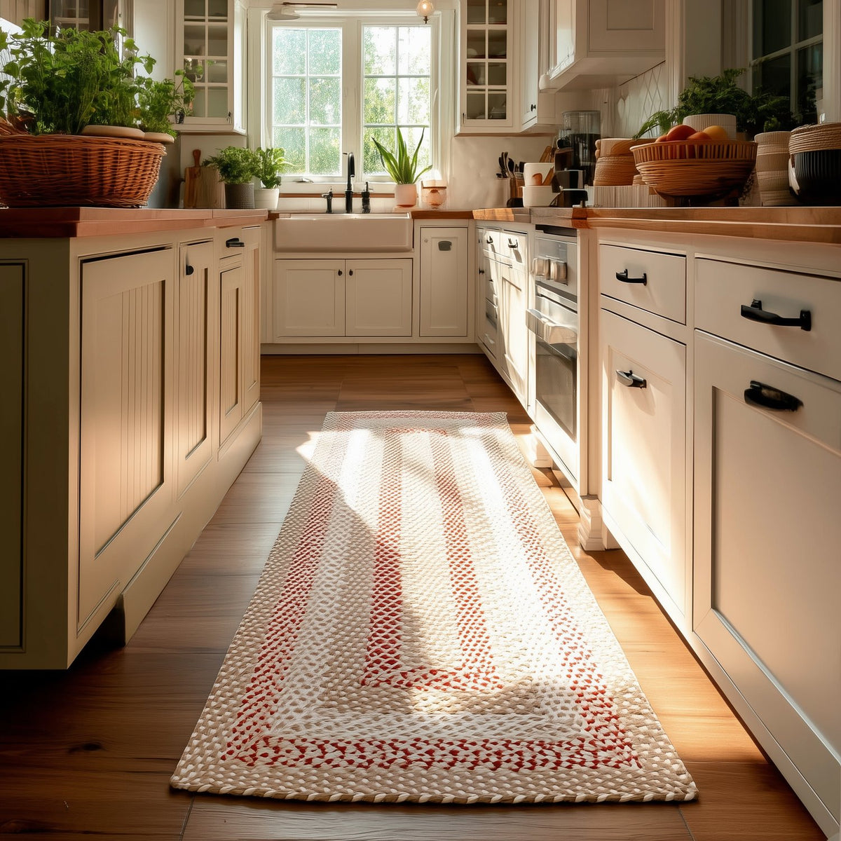 Beige Plymouth Collection braided rug 2' x 6' Rectangle Runner #size_2' x 6' Rectangle Runner