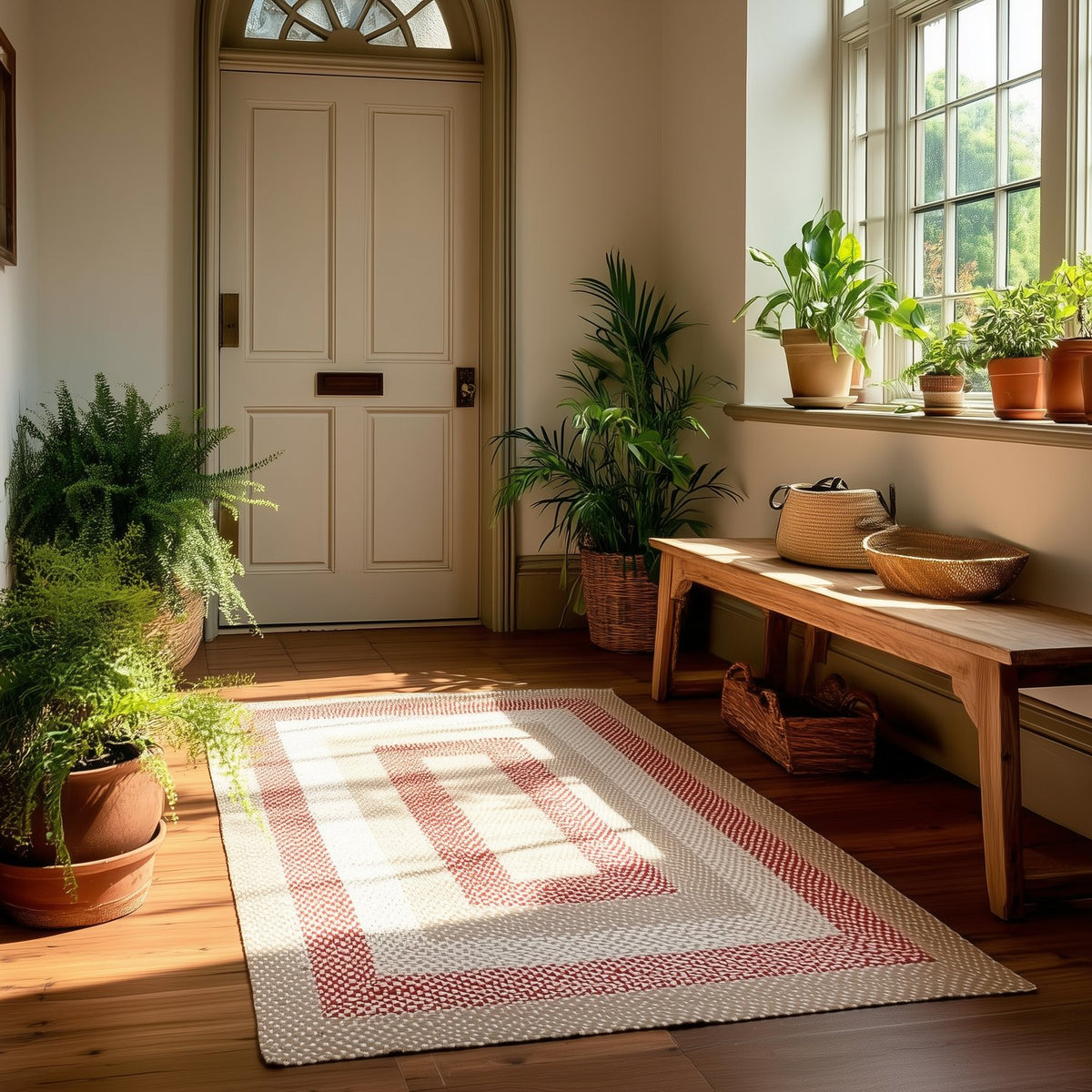 Beige Plymouth Collection braided rug 3' x 5' Rectangle #size_3' x 5' Rectangle
