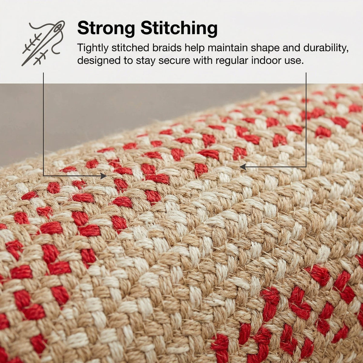 Beige Plymouth Collection braided rug