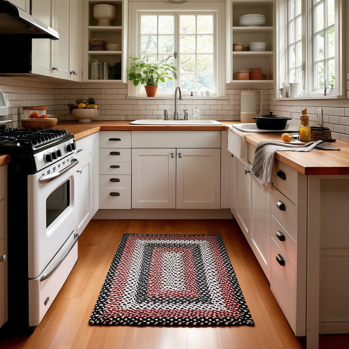 Black Plymouth Collection braided rug 2' x 3' Rectangle #size_2' x 3' Rectangle