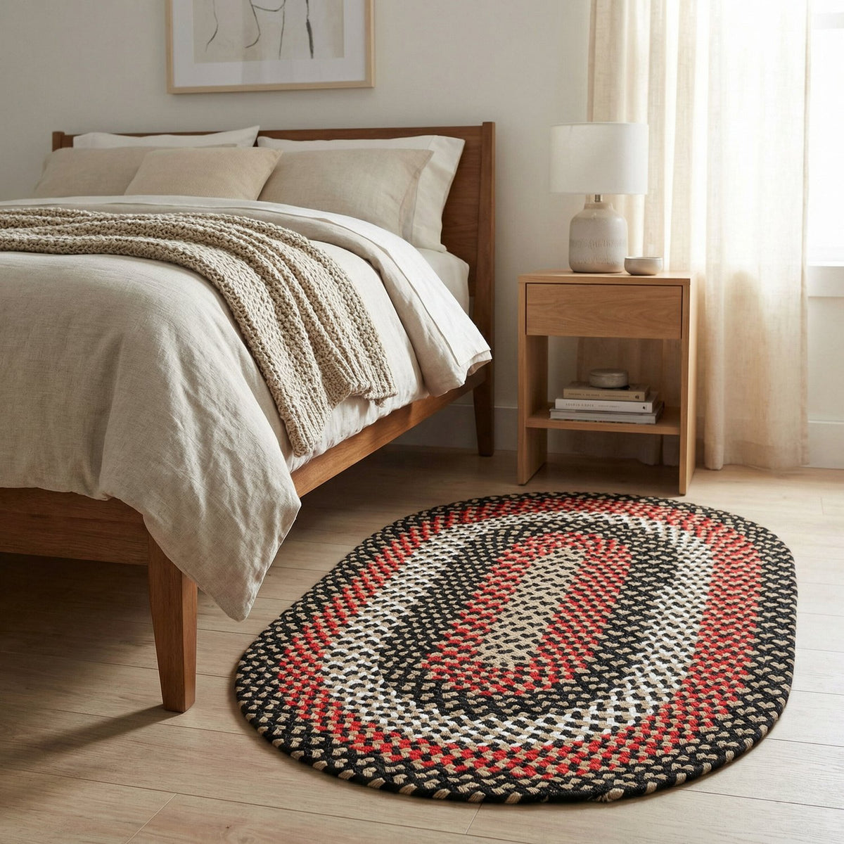Black Plymouth Collection braided rug 3' x 5' Oval #size_3' x 5' Oval