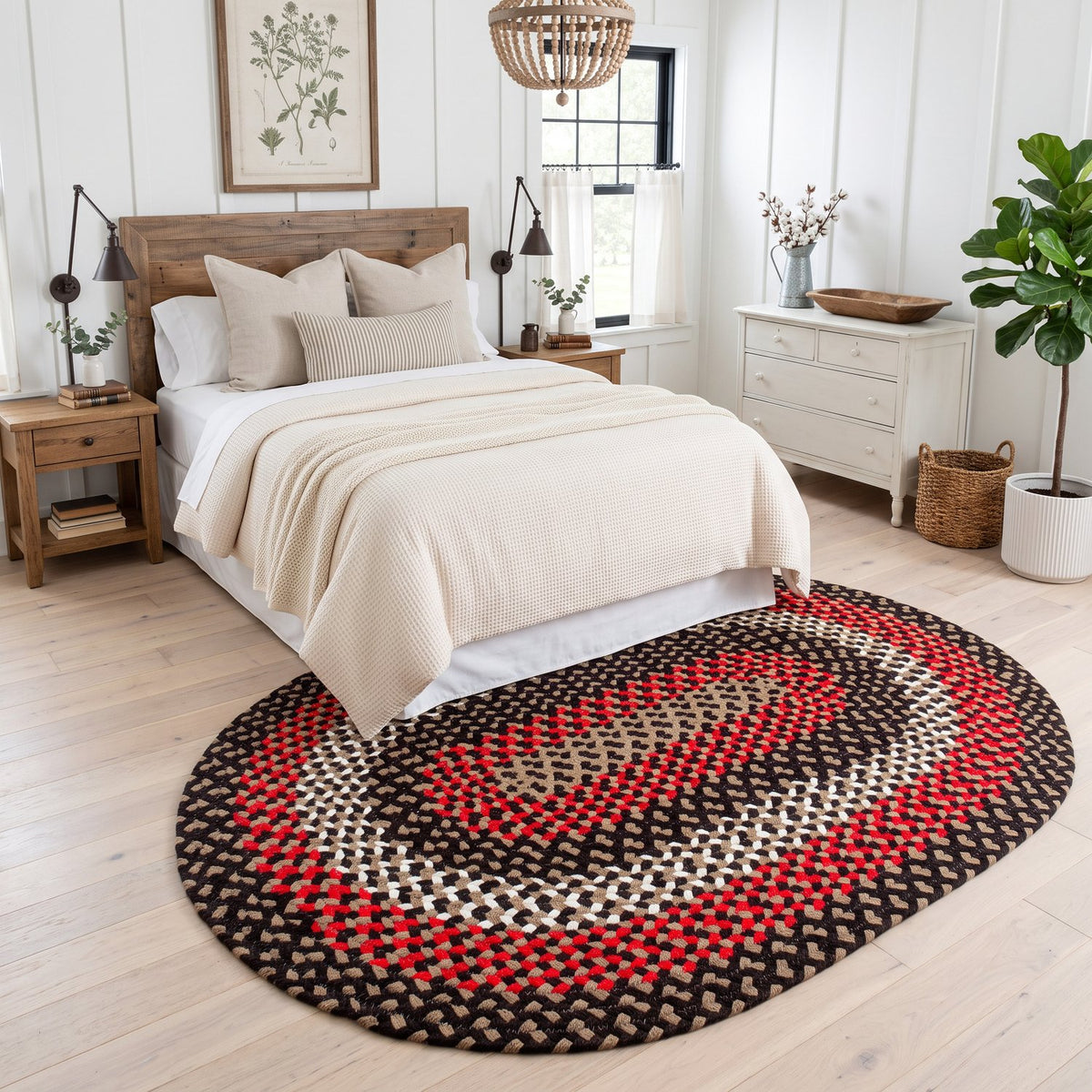 Black Plymouth Collection braided rug 5' x 7' Oval #size_5' x 7' Oval