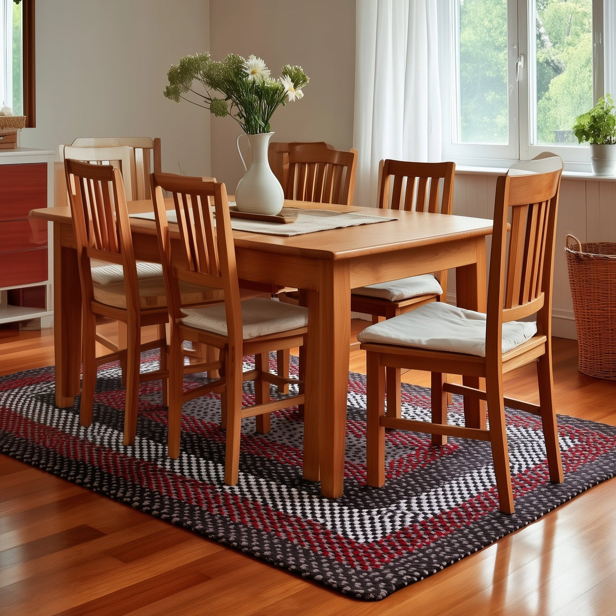 Black Plymouth Collection braided rug 7' x 9' Rectangle #size_7' x 9' Rectangle