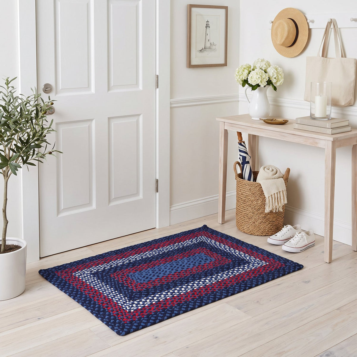 Blue Plymouth Collection braided rug 2' x 3' Rectangle #size_2' x 3' Rectangle