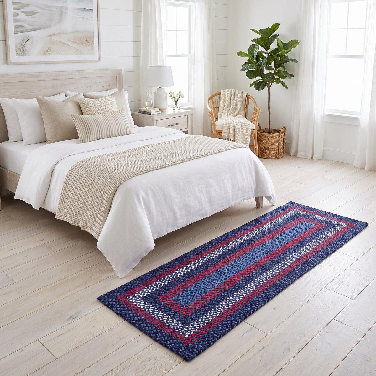 Blue Plymouth Collection braided rug 2' x 6' Rectangle Runner #size_2' x 6' Rectangle Runner
