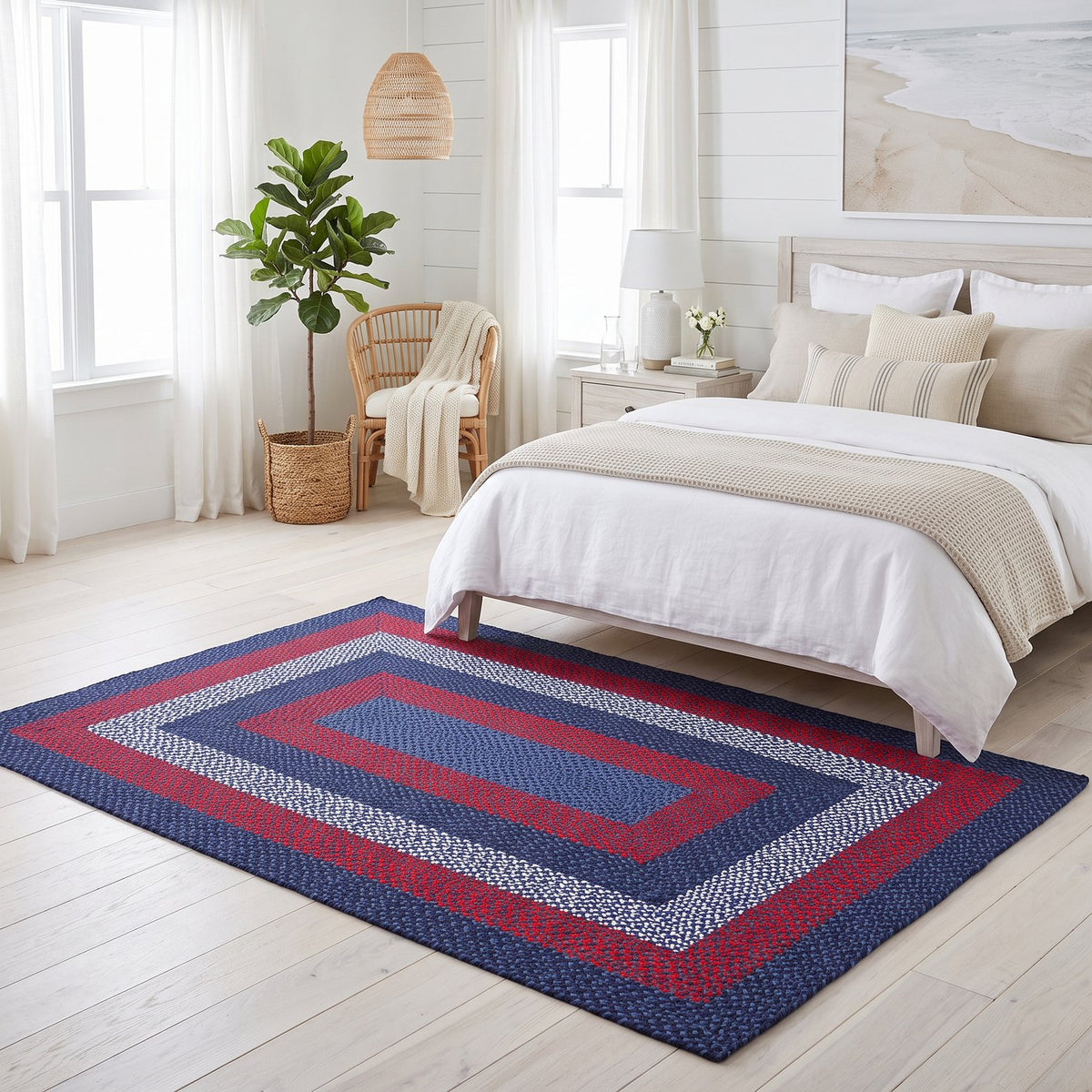 Blue Plymouth Collection braided rug 4' x 6' Rectangle #size_4' x 6' Rectangle