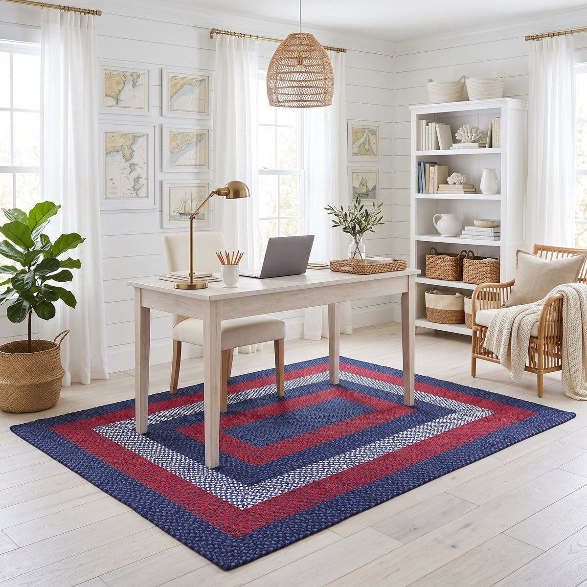 Blue Plymouth Collection braided rug 5' x 7' Rectangle #size_5' x 7' Rectangle