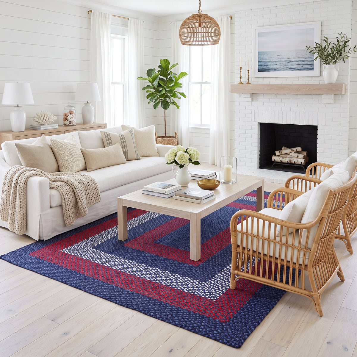 Blue Plymouth Collection braided rug 7' x 9' Rectangle #size_7' x 9' Rectangle