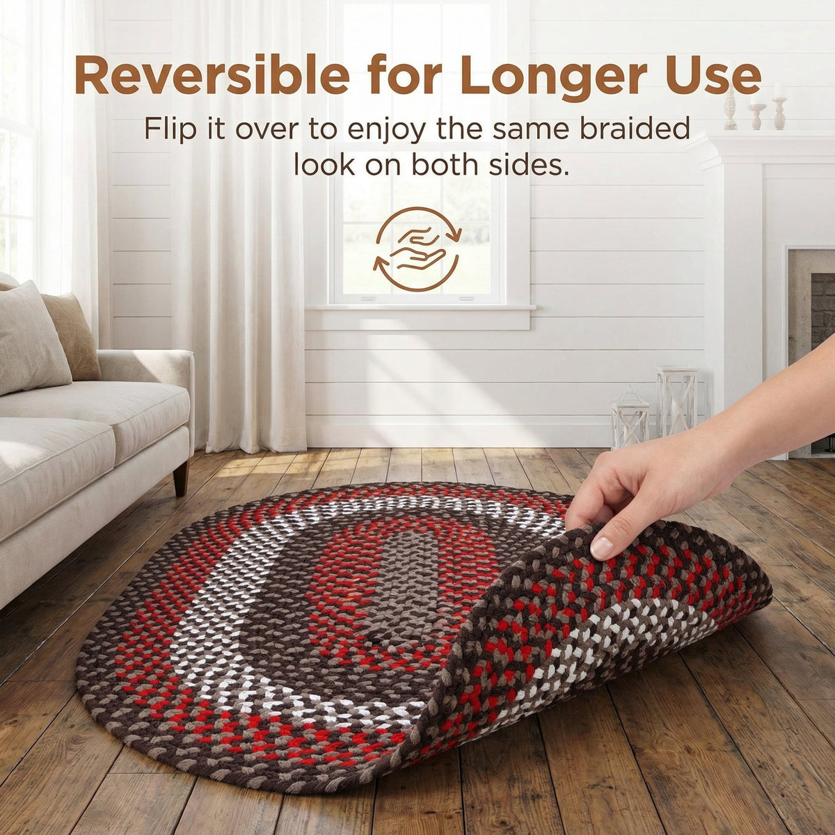 Brown Plymouth Collection braided rug