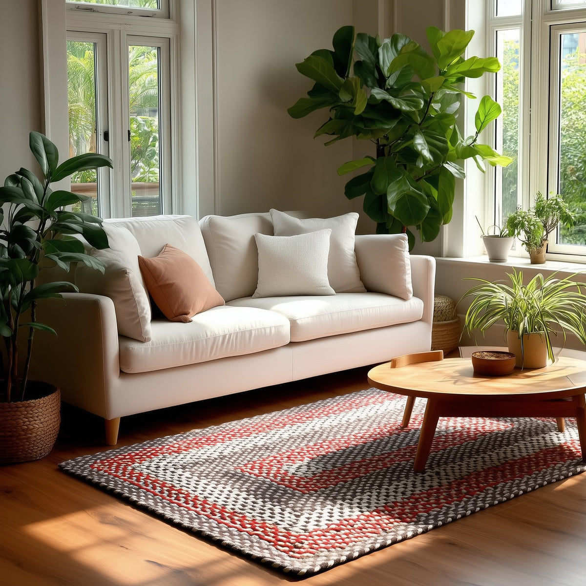 Brown Plymouth Collection braided rug 4' x 6' Rectangle #size_4' x 6' Rectangle