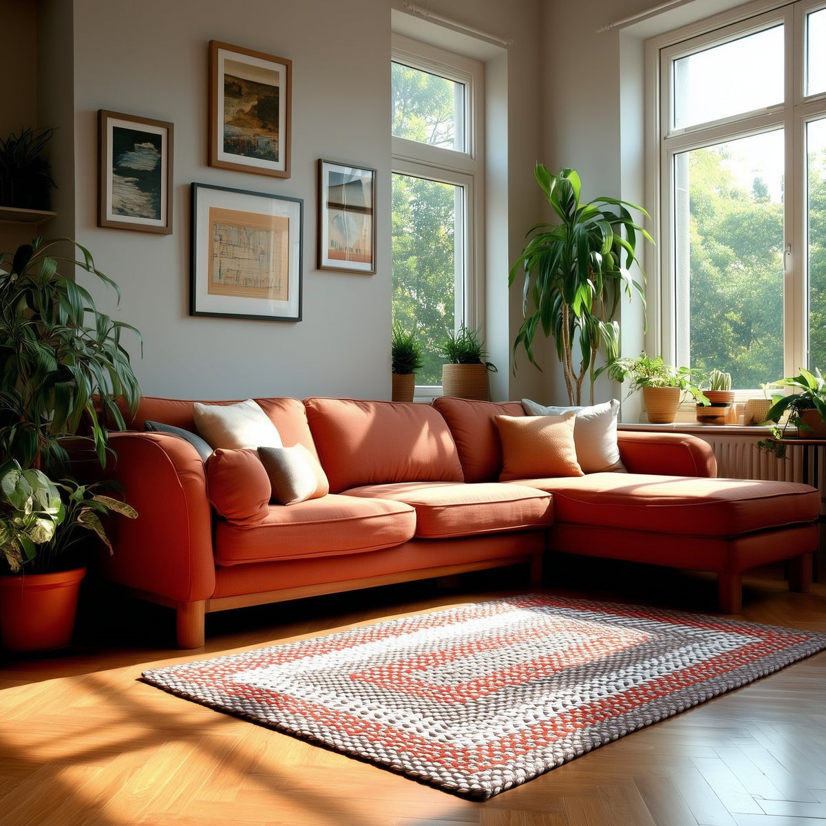 Brown Plymouth Collection braided rug 5' x 7' Rectangle #size_5' x 7' Rectangle
