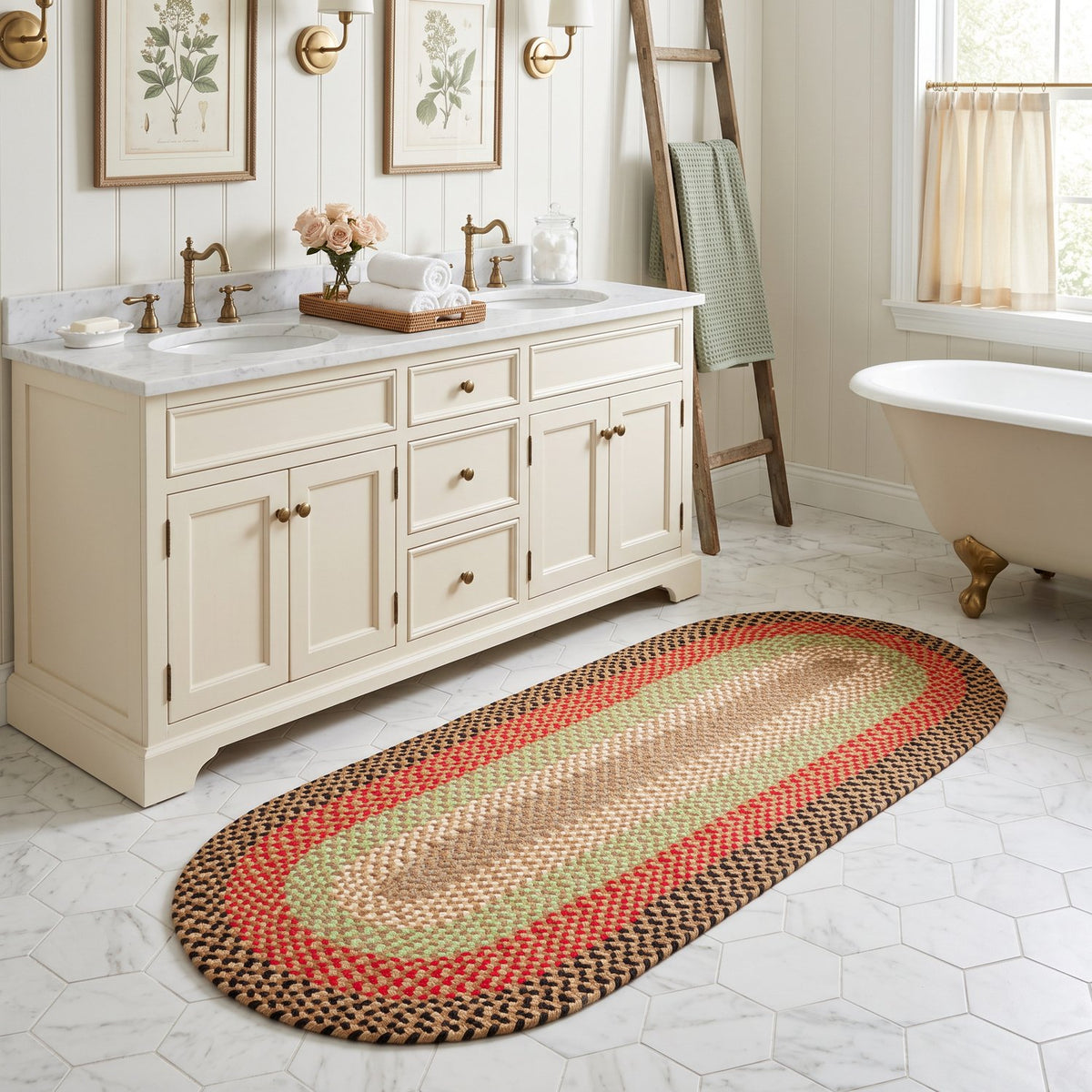Earthtone Plymouth Collection braided rug 2' x 6' Oval Runner #size_2' x 6' Oval Runner