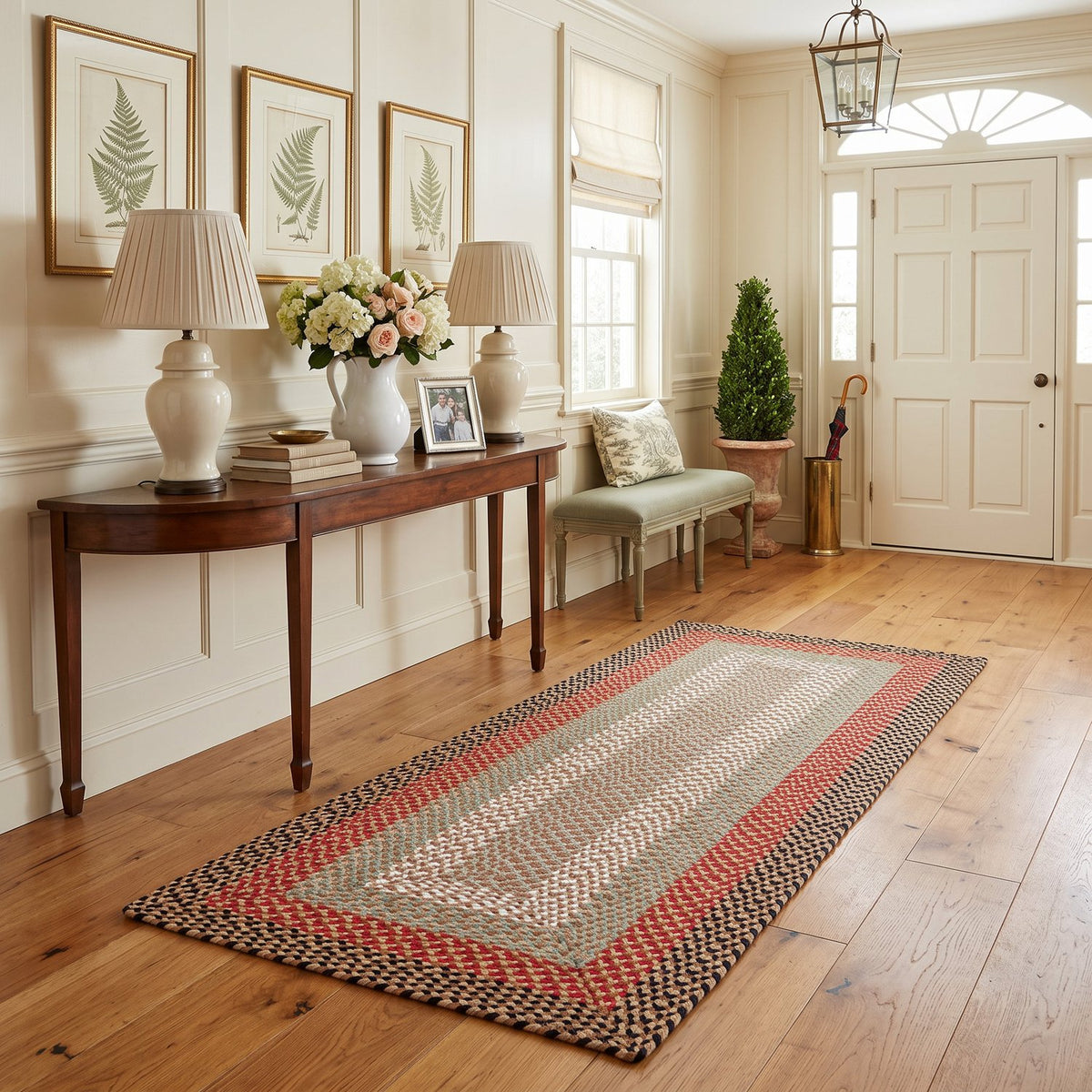 Earthtone Plymouth Collection braided rug 2' x 6' Rectangle Runner #size_2' x 6' Rectangle Runner