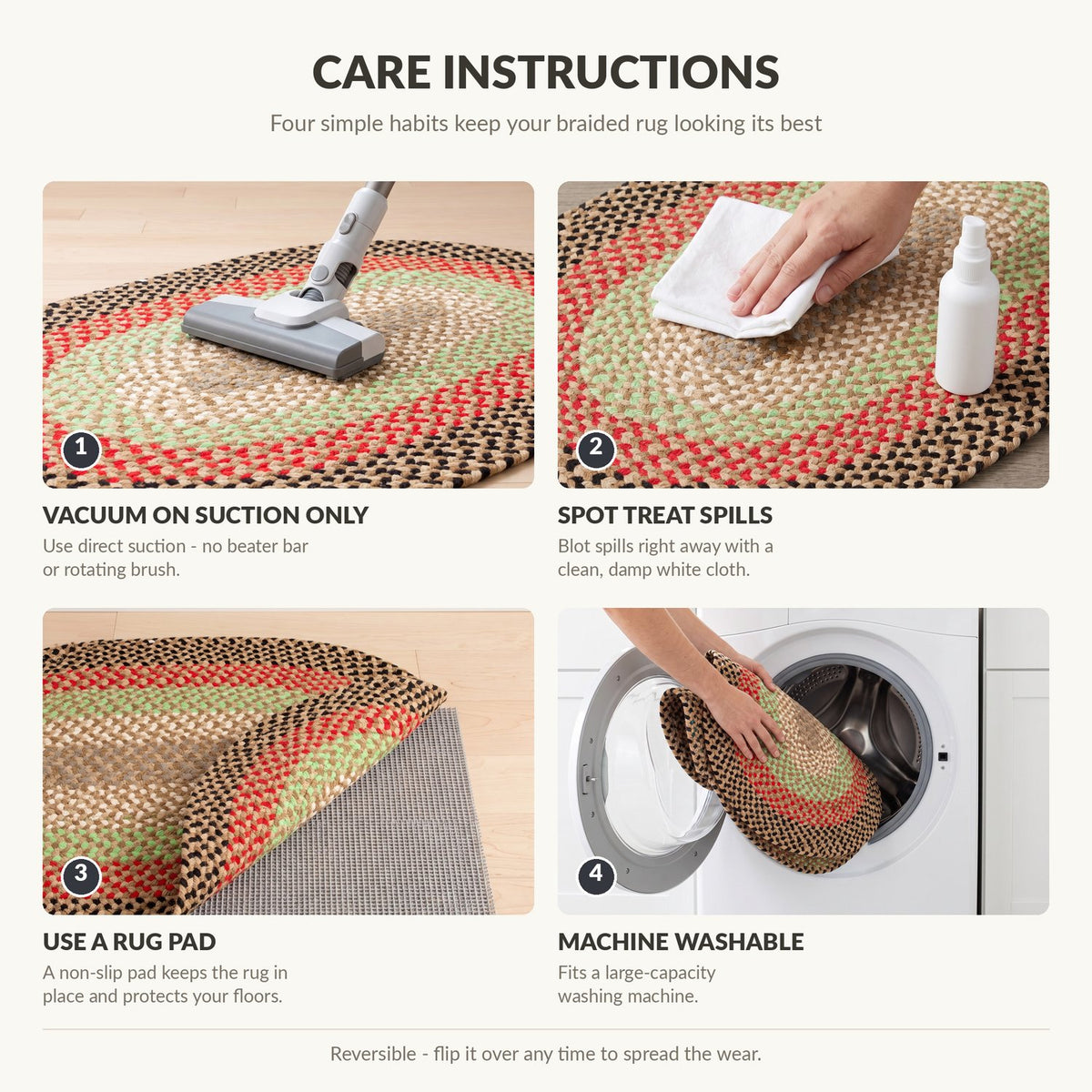 Earthtone Plymouth Collection braided rug