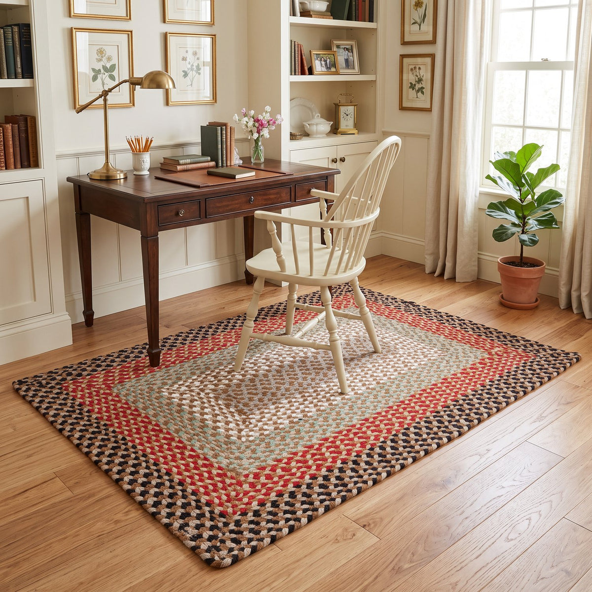Earthtone Plymouth Collection braided rug 3' x 5' Rectangle #size_3' x 5' Rectangle