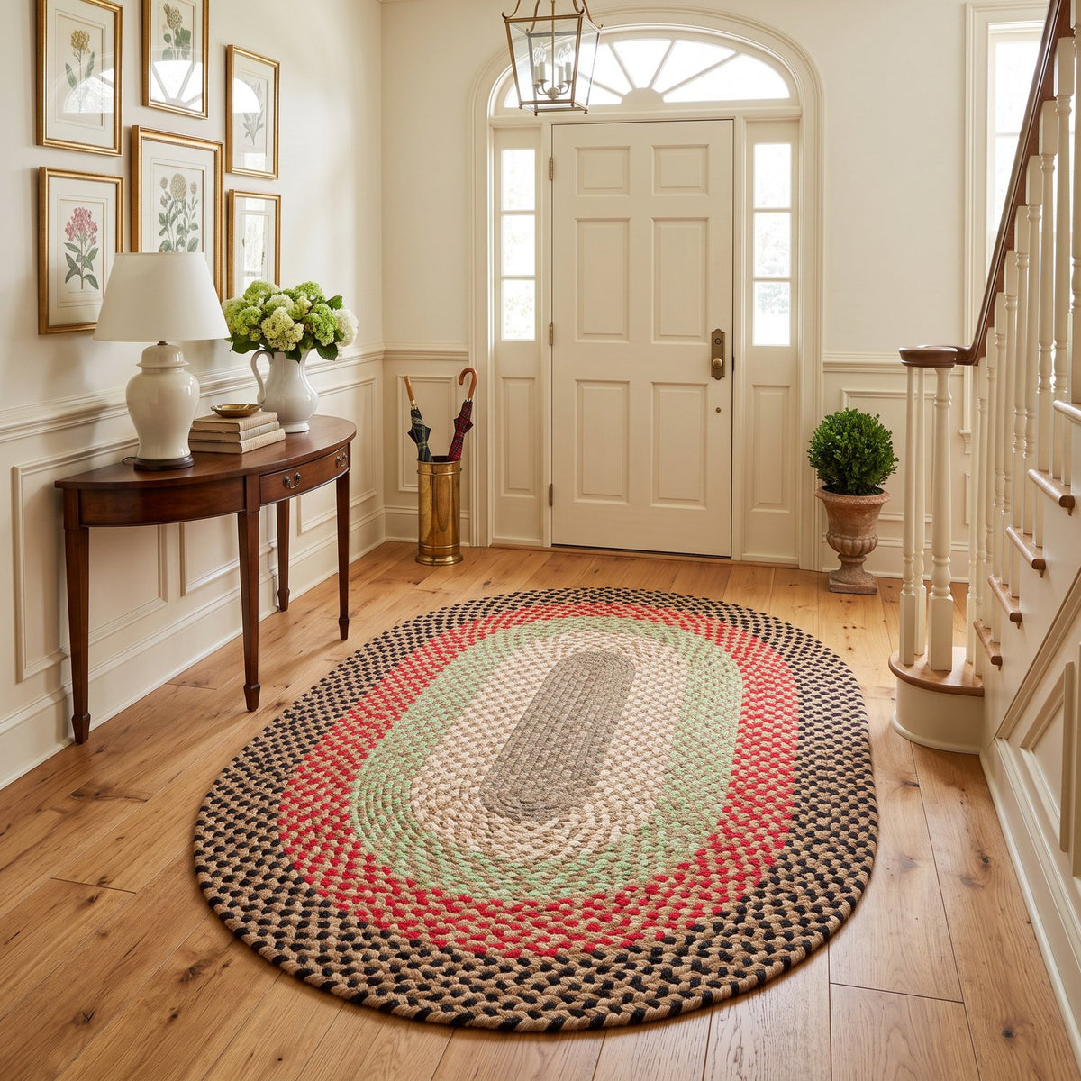 Earthtone Plymouth Collection braided rug 4' x 6' Oval #size_4' x 6' Oval