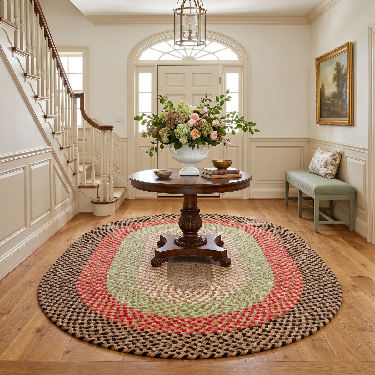 Earthtone Plymouth Collection braided rug 5' x 7' Oval #size_5' x 7' Oval