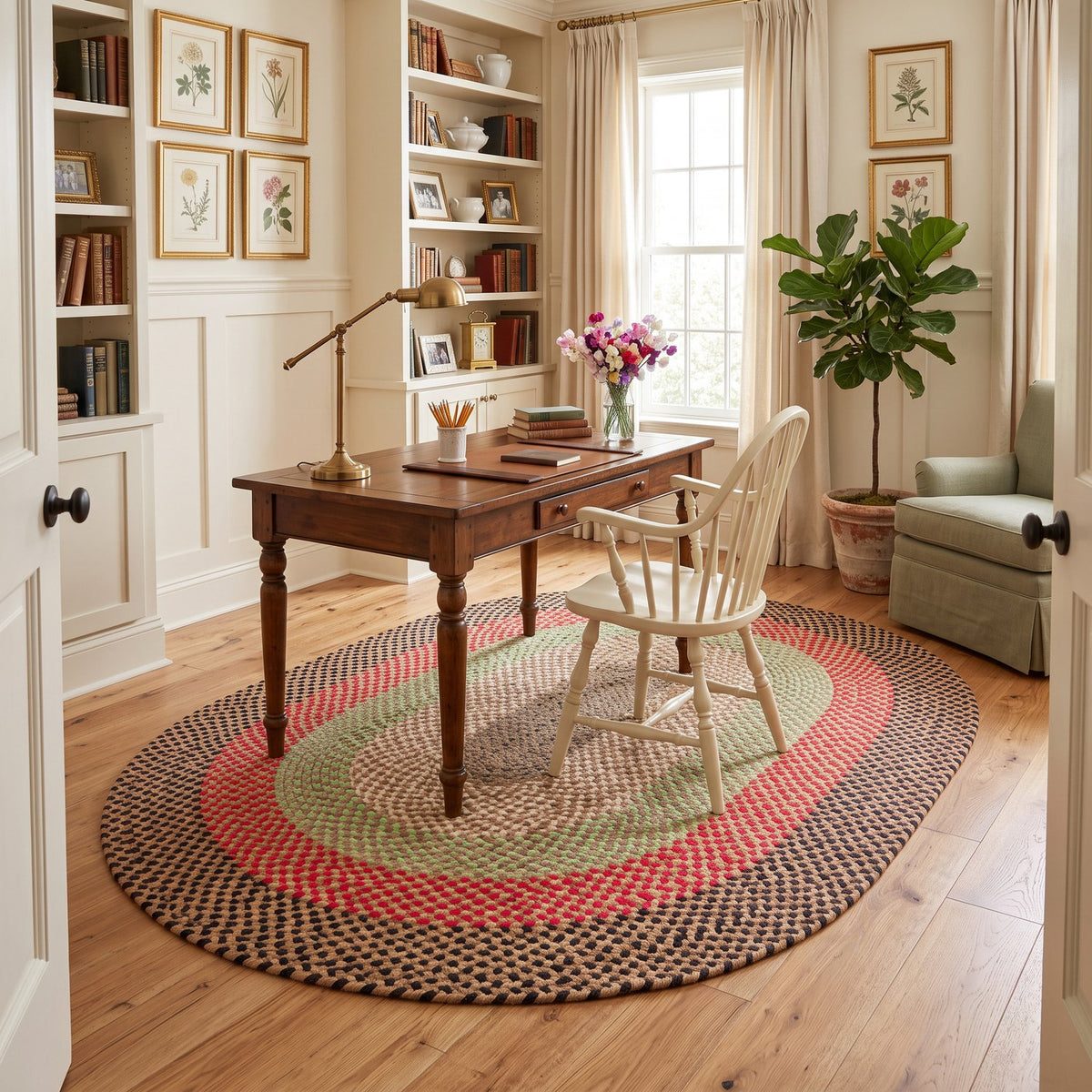 Earthtone Plymouth Collection braided rug 5' x 7' Oval #size_5' x 7' Oval