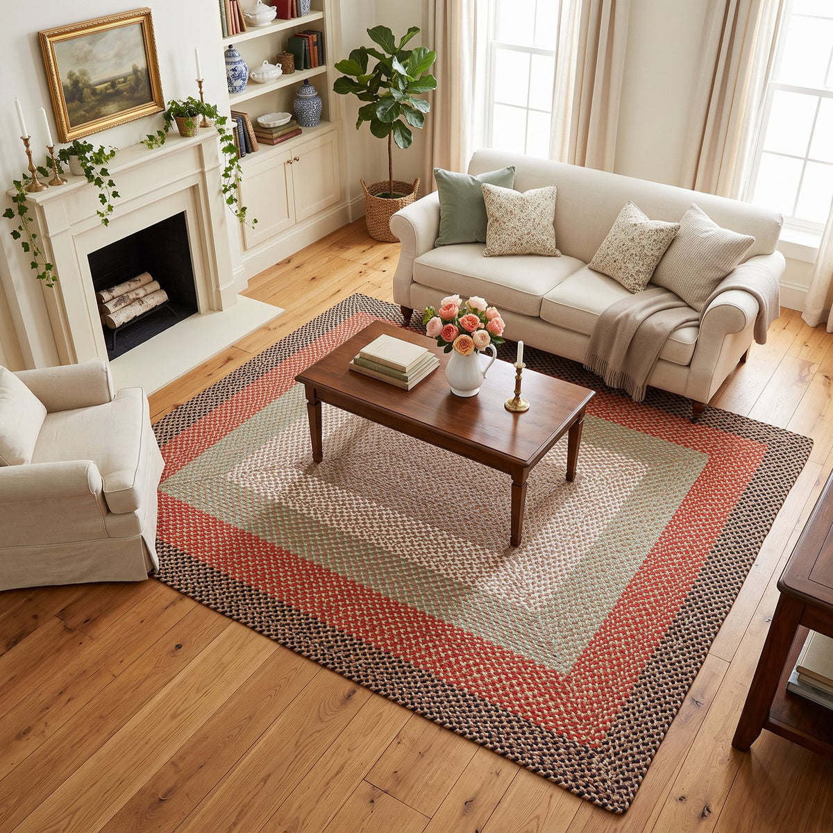 Earthtone Plymouth Collection braided rug 5' x 7' Rectangle #size_5' x 7' Rectangle