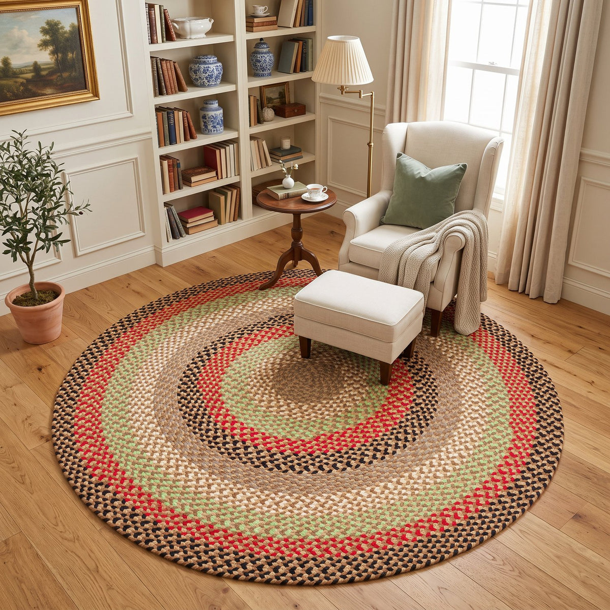 Earthtone Plymouth Collection braided rug 6' Round #size_6' Round