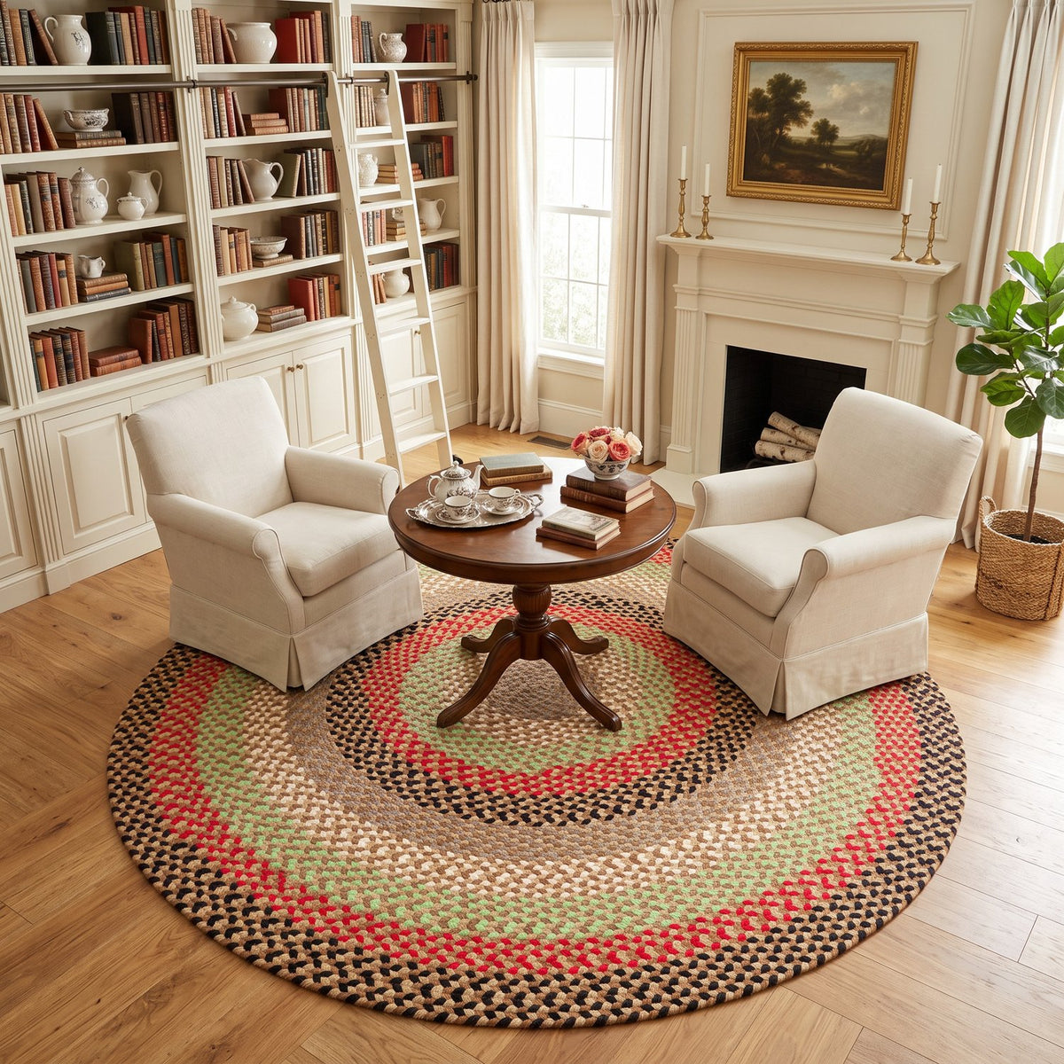 Earthtone Plymouth Collection braided rug 6' Round #size_6' Round