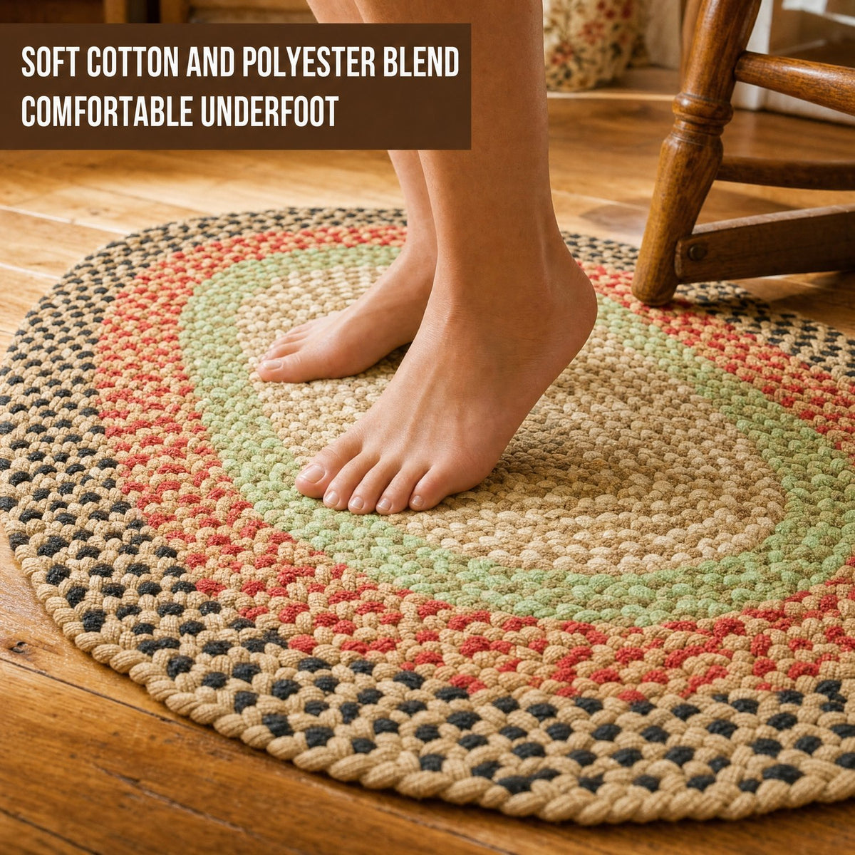 Earthtone Plymouth Collection braided rug 7' x 9' Oval #size_7' x 9' Oval