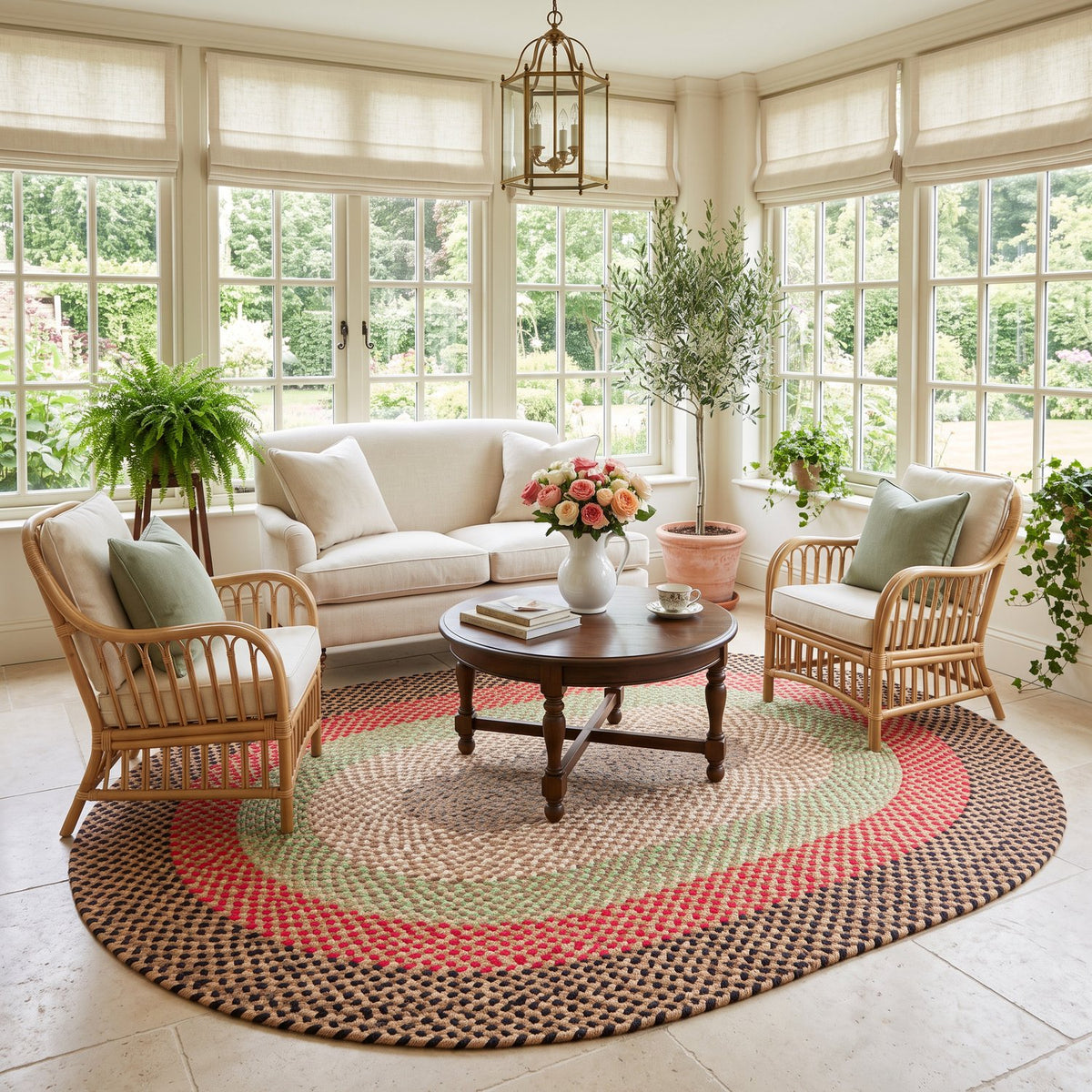 Earthtone Plymouth Collection braided rug 7' x 9' Oval #size_7' x 9' Oval