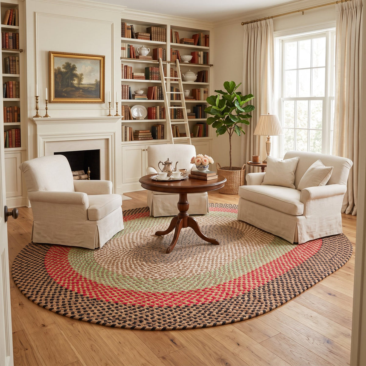 Earthtone Plymouth Collection braided rug 7' x 9' Oval #size_7' x 9' Oval