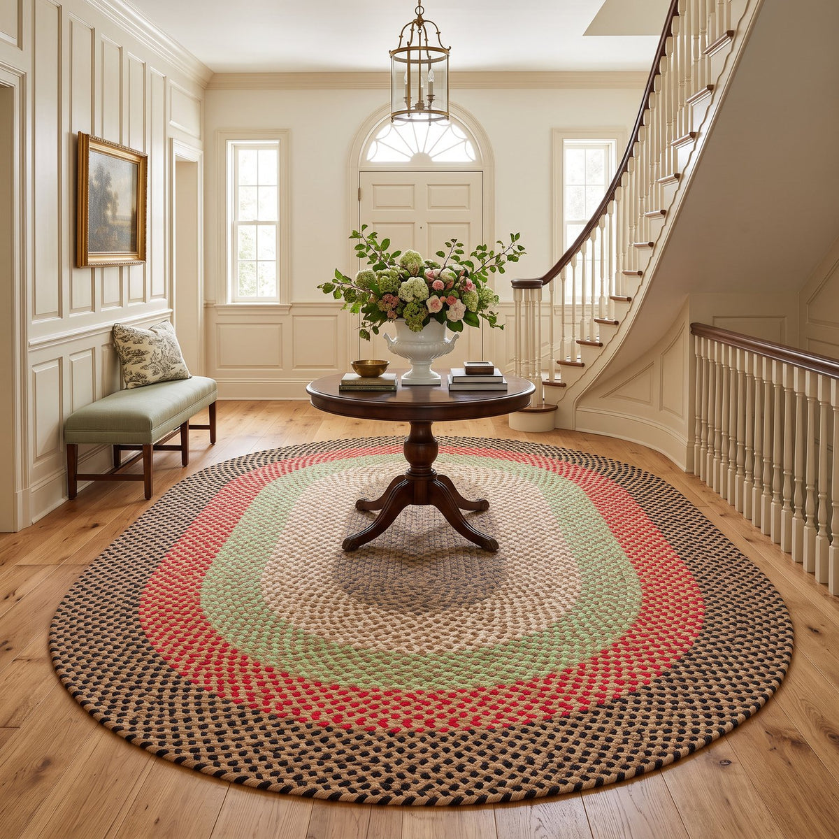 Earthtone Plymouth Collection braided rug 7' x 9' Oval #size_7' x 9' Oval