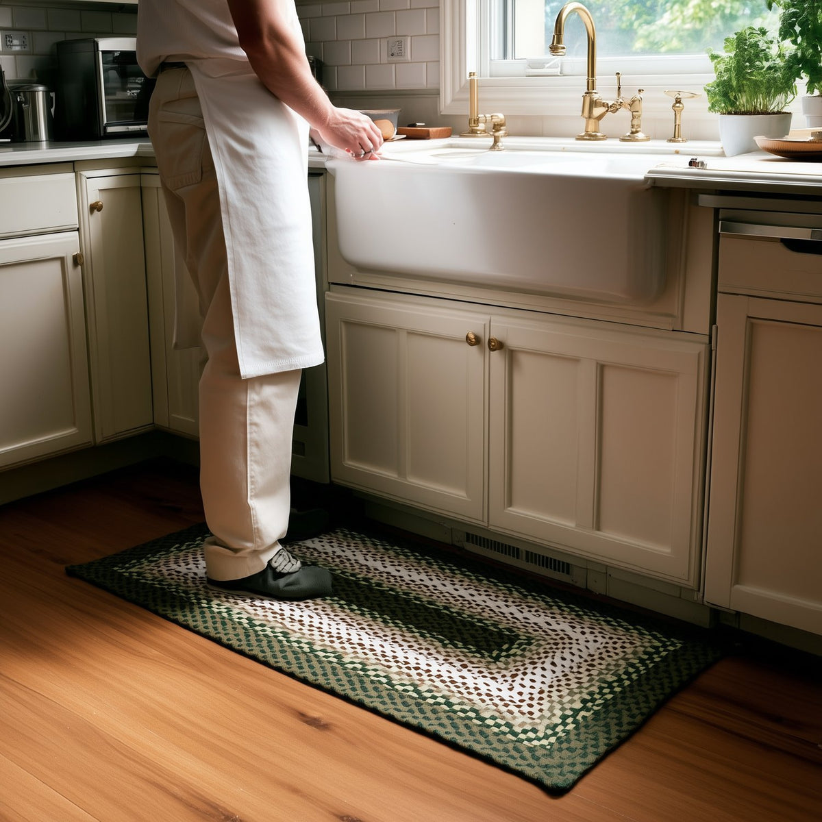 Green Plymouth Collection braided rug 2' x 3' Rectangle #size_2' x 3' Rectangle