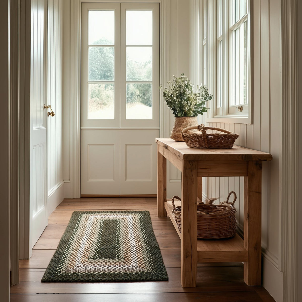Green Plymouth Collection braided rug 2' x 3' Rectangle #size_2' x 3' Rectangle
