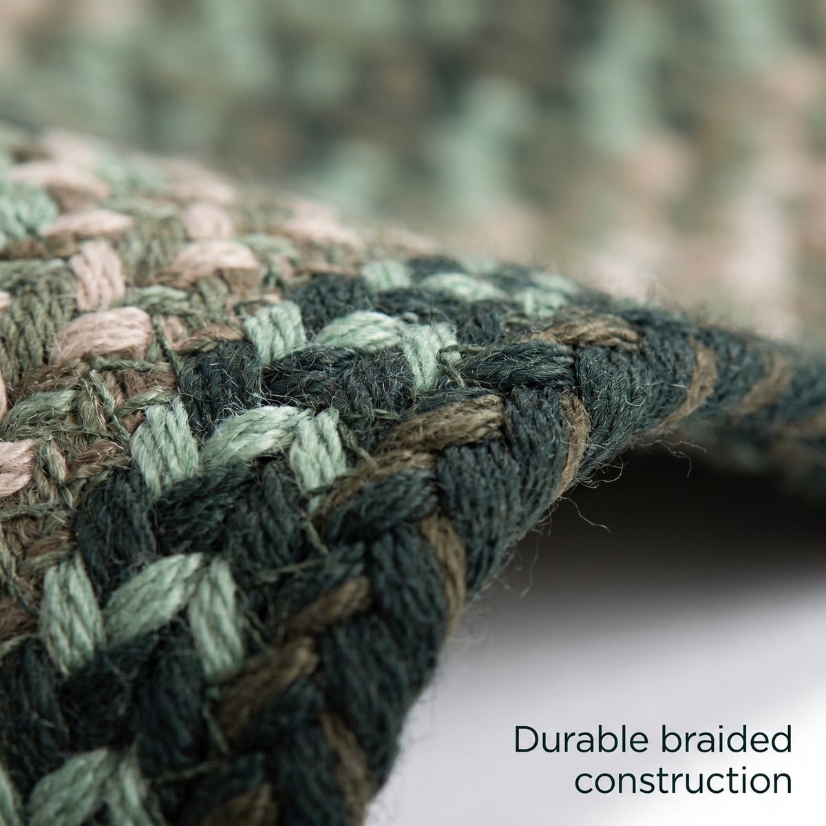 Green Plymouth Collection braided rug