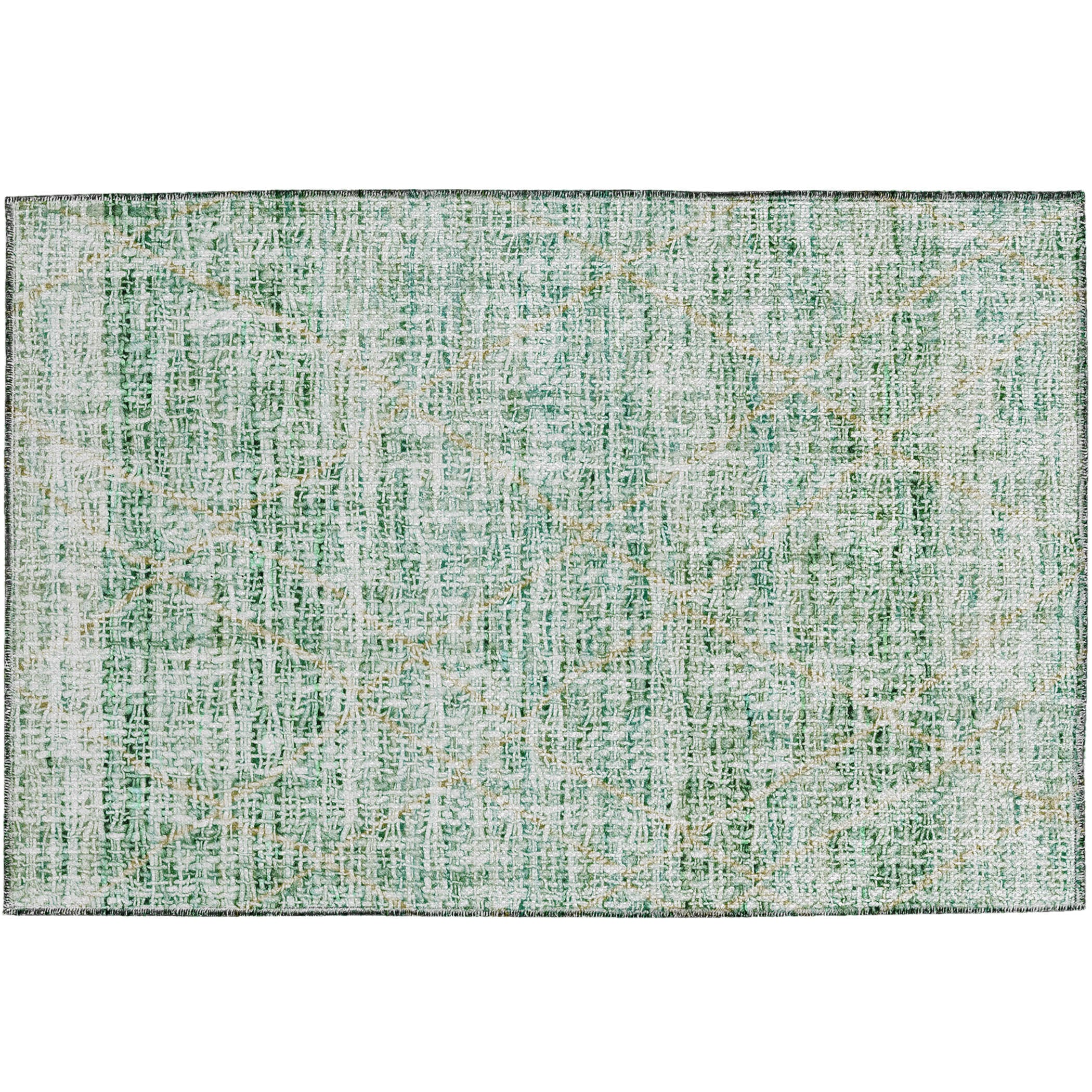 Luxury Washable Indoor/Outdoor Transitional PO1 Aloe Green Rug 1'8" x 2'6" #shape_Rectangle