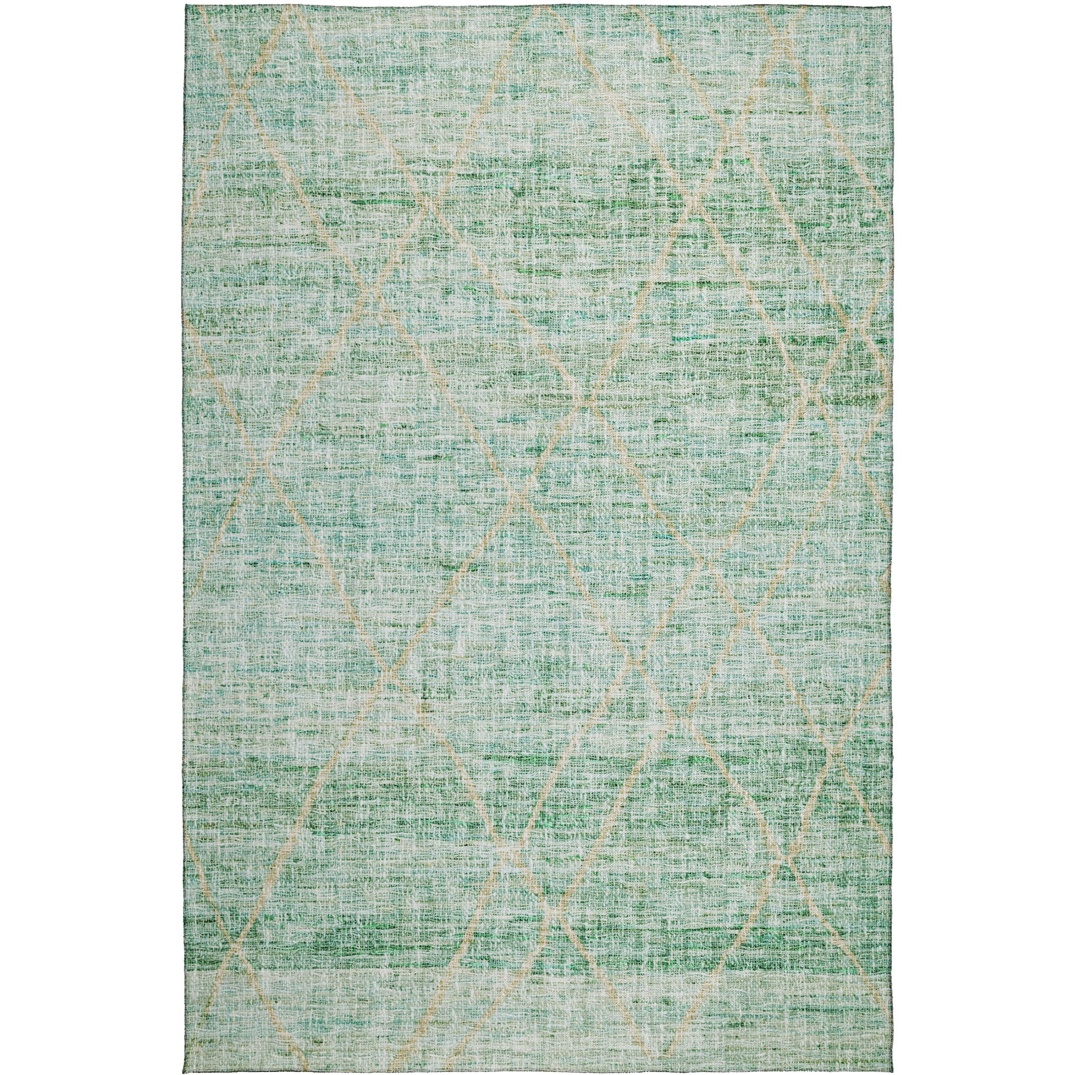 Luxury Washable Indoor/Outdoor Transitional PO1 Aloe Green Rug 2'6" x 3'10" #shape_Rectangle