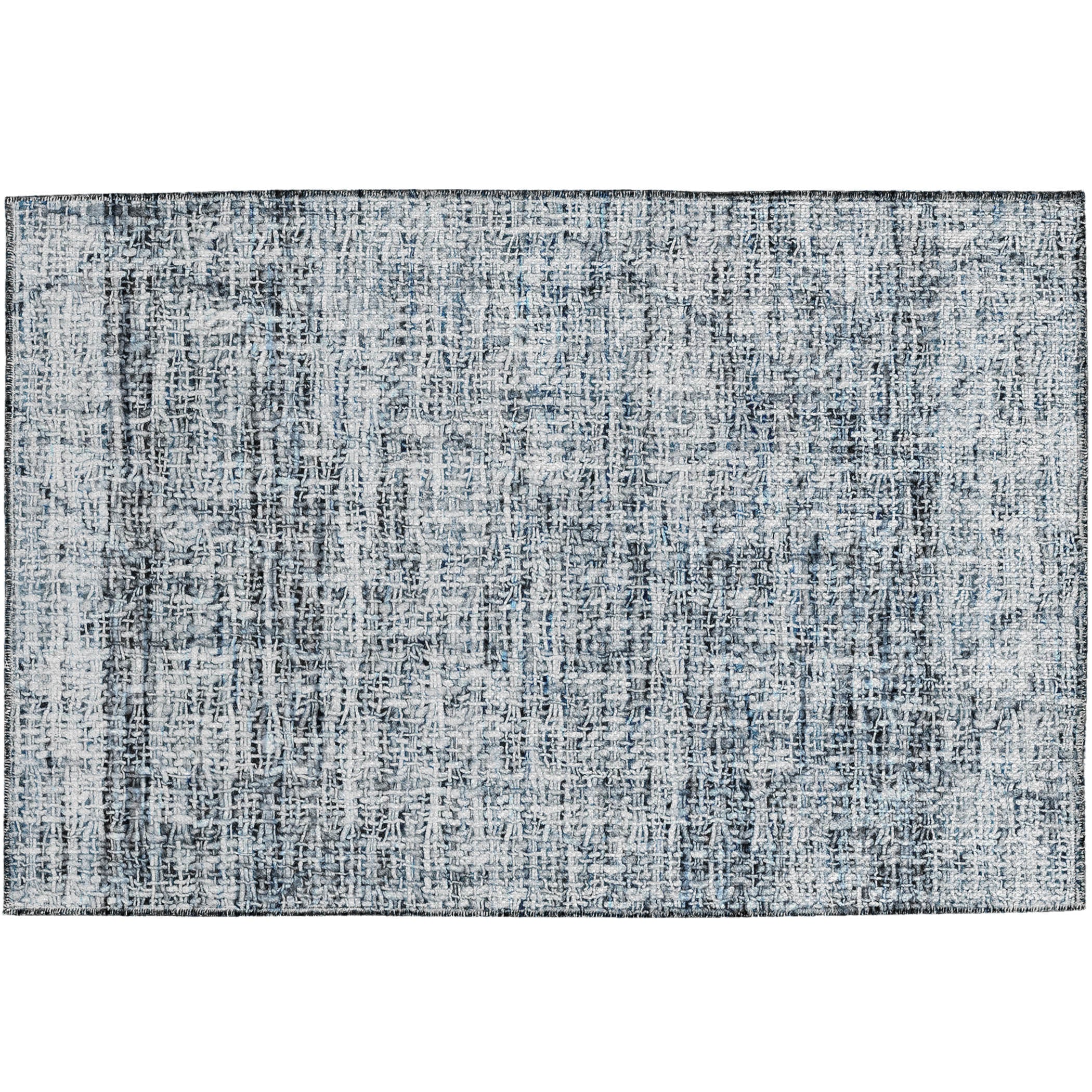Luxury Washable Indoor/Outdoor Transitional PO1 Blue Rug 1'8" x 2'6" #shape_Rectangle