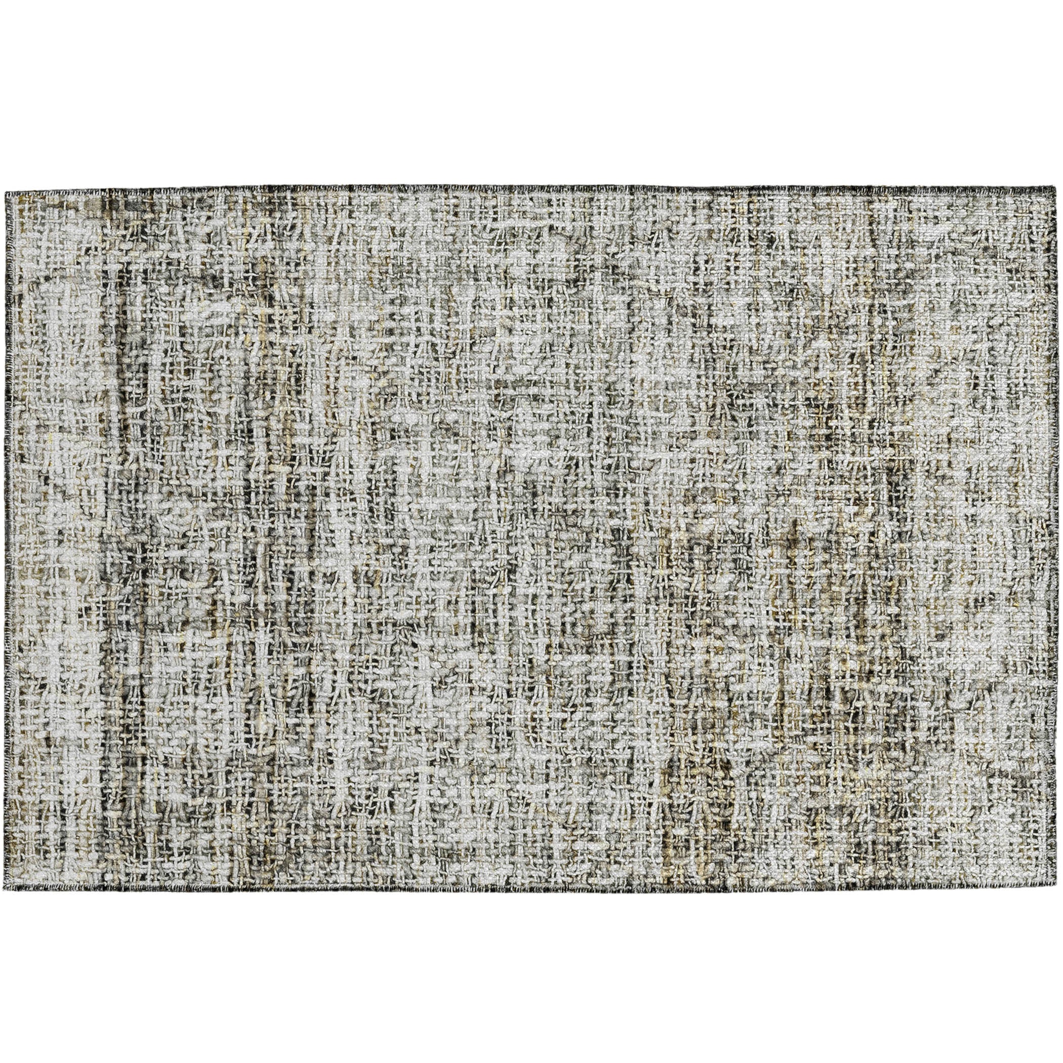 Luxury Washable Indoor/Outdoor Transitional PO1 Pewter Gray Rug 1'8" x 2'6" #shape_Rectangle