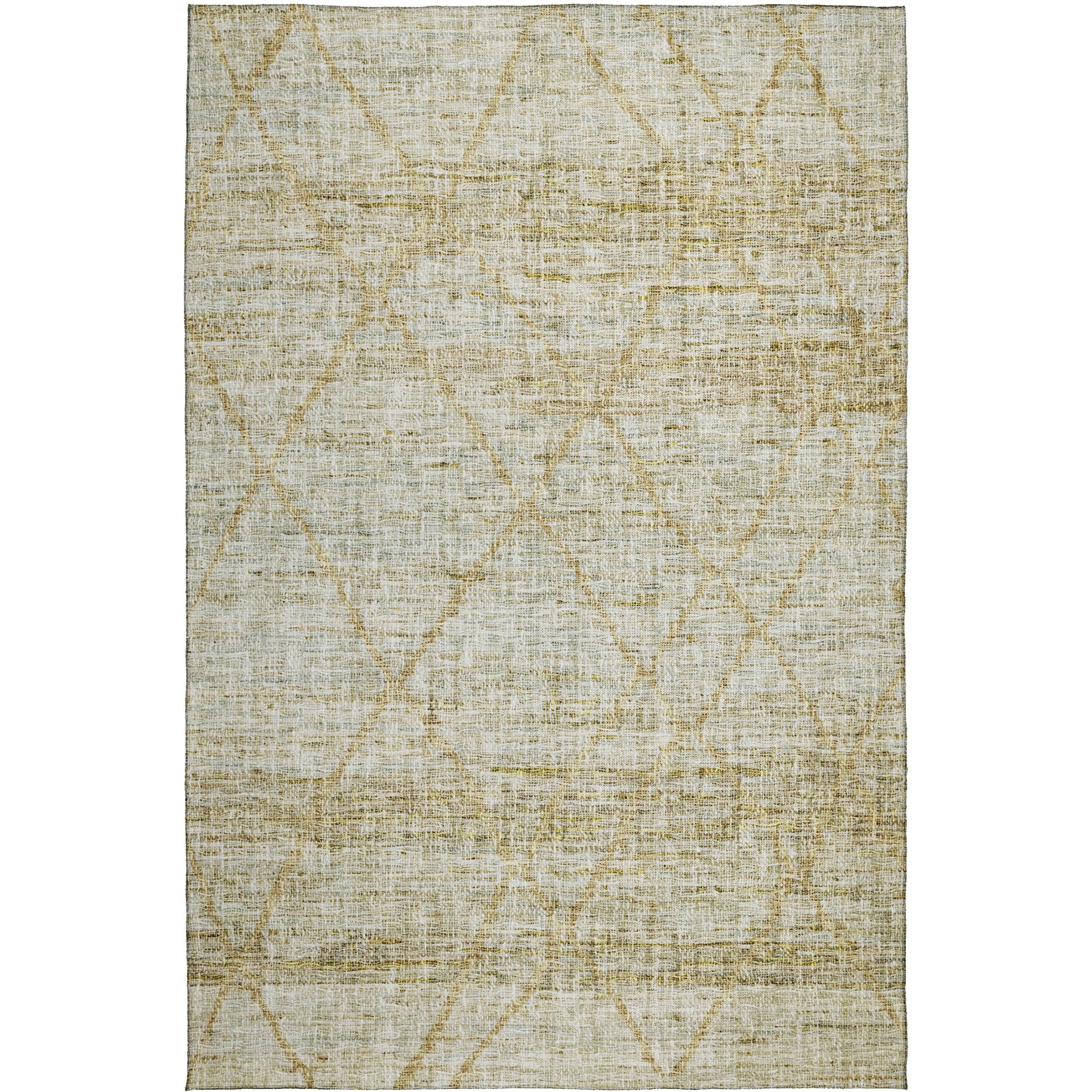 Luxury Washable Indoor/Outdoor Transitional PO1 Wheat Gold Rug 2'6" x 3'10" #shape_Rectangle