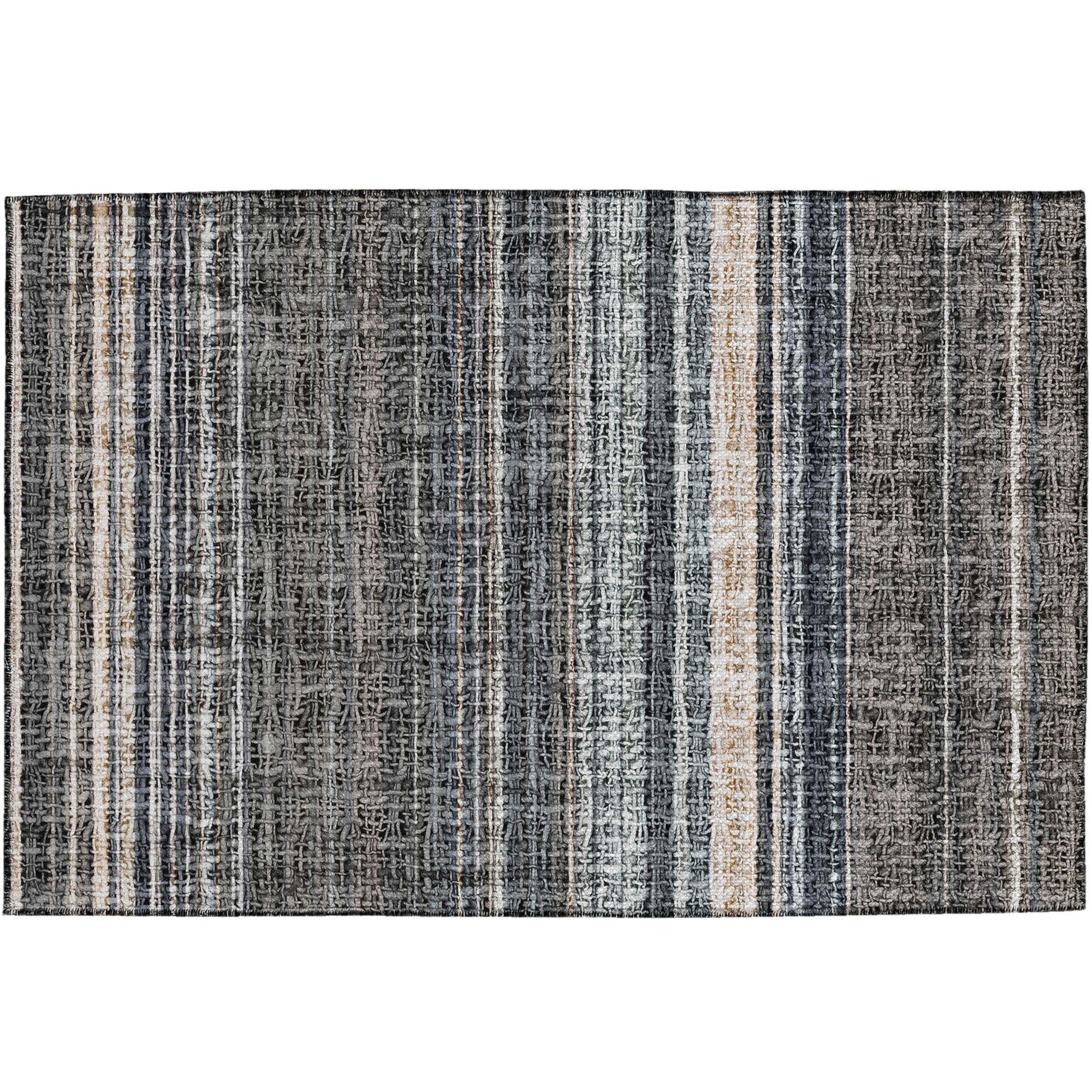 Luxury Washable Indoor/Outdoor Transitional PO2 Chocolate Brown Rug 1'8" x 2'6" #shape_Rectangle