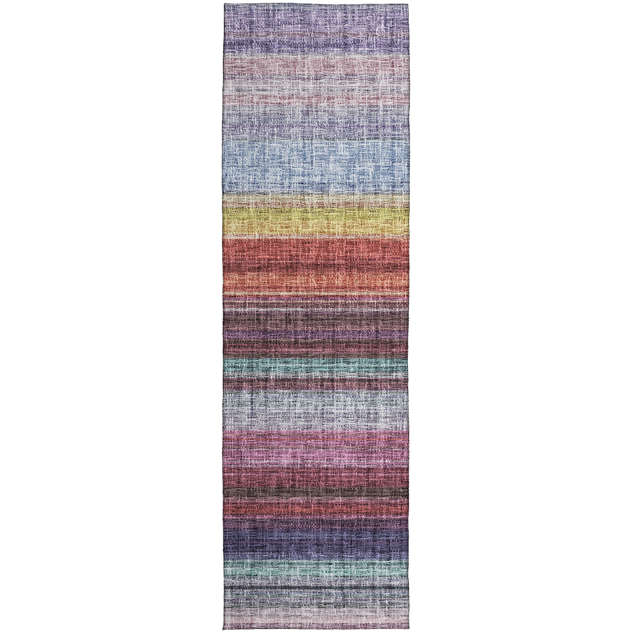 Luxury Washable Indoor/Outdoor Transitional PO2 Lavender Purple Rug 2'3" x 7'6" #shape_Runner