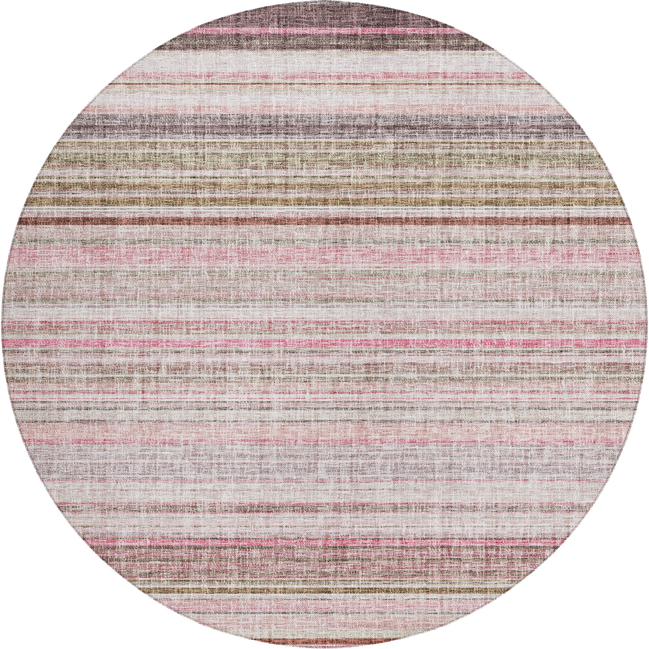 Luxury Washable Indoor/Outdoor Transitional PO2 Pink Rug 8' x 8' #shape_Rectangle