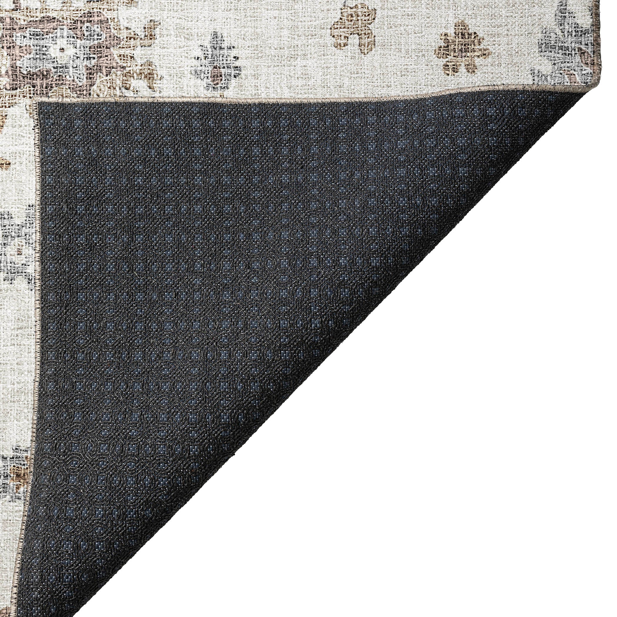 Luxury Washable Indoor/Outdoor Transitional PO6 Ivory Rug 1'8" x 2'6" #shape_Rectangle
